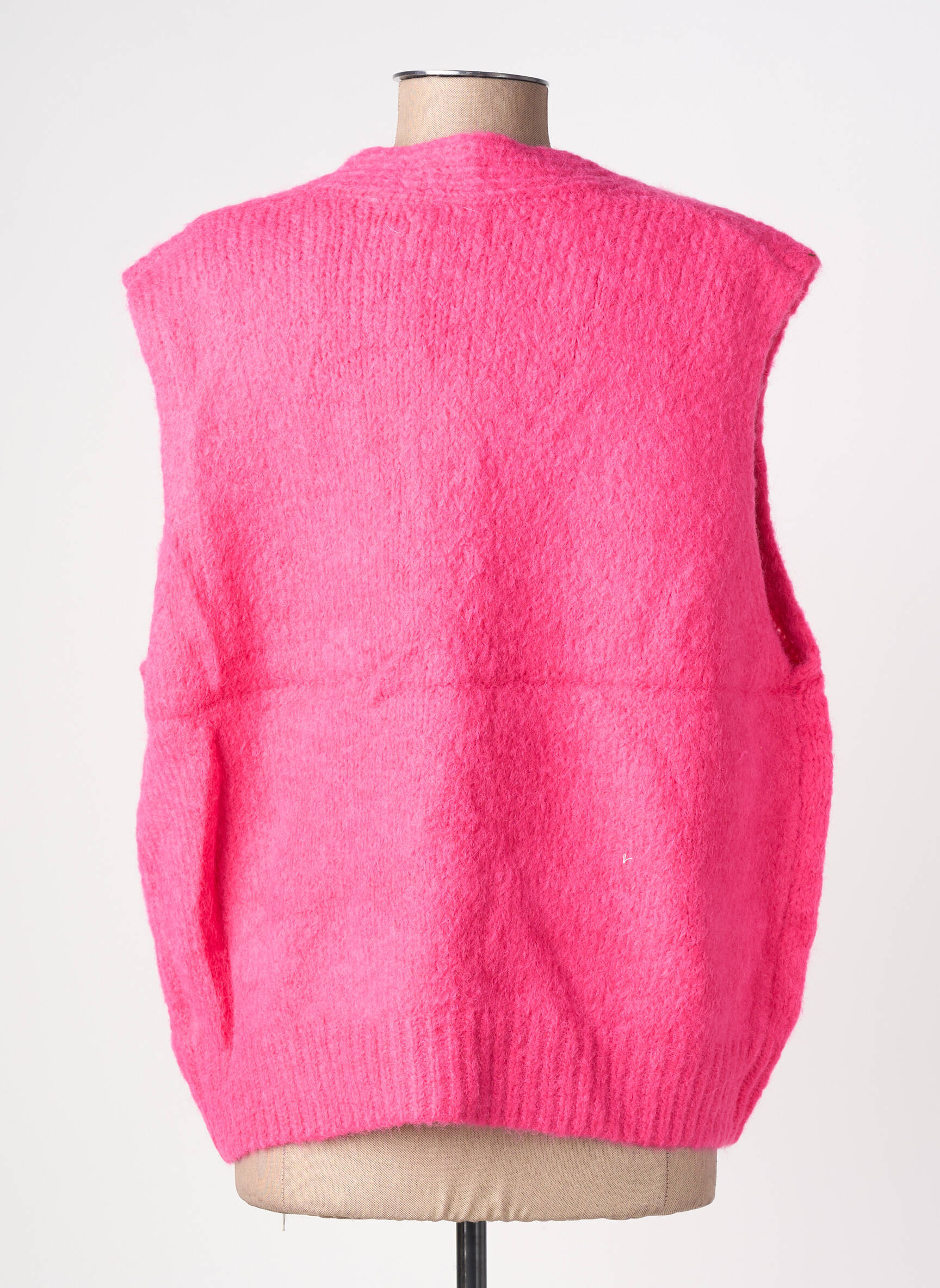 Vestă fără mâneci croială dreaptă roz MINA ROSA femeie