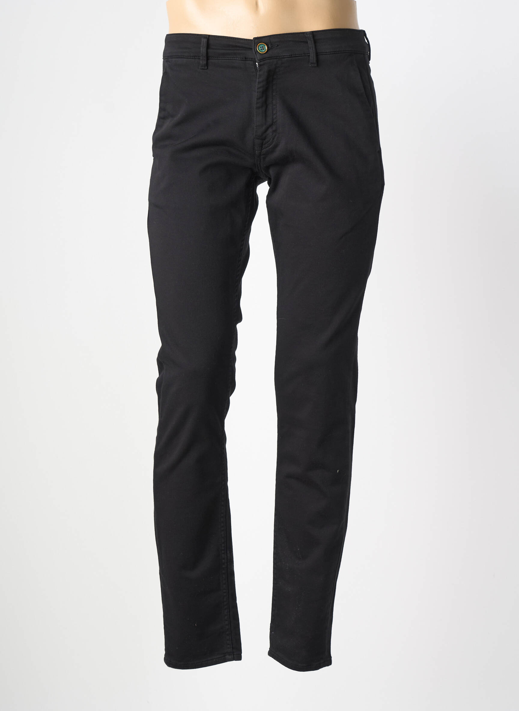 Pantalon chino elasticitate mărime normală negru SERGE BLANCO bărbat