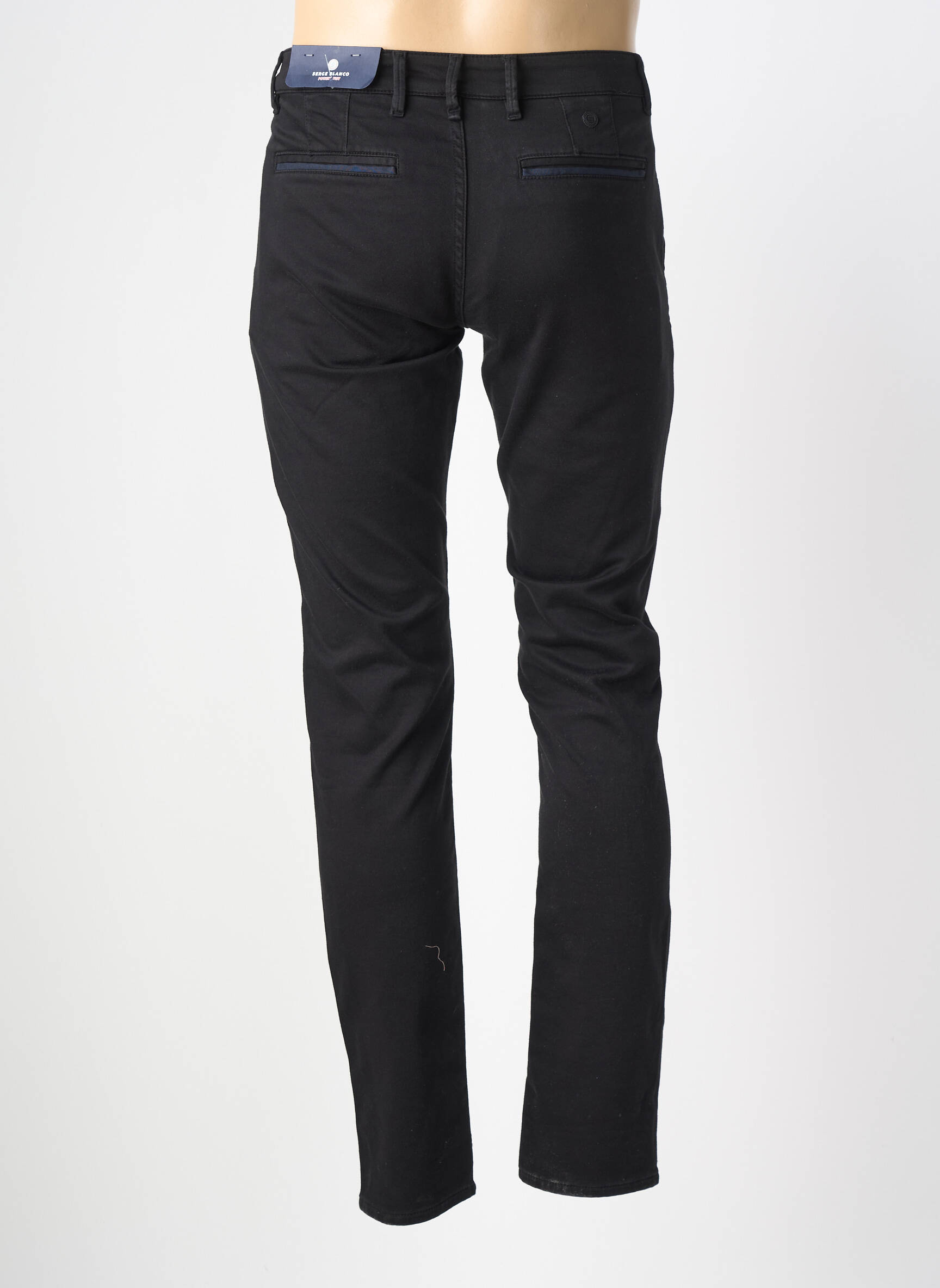 Pantalon chino elasticitate mărime normală negru SERGE BLANCO bărbat