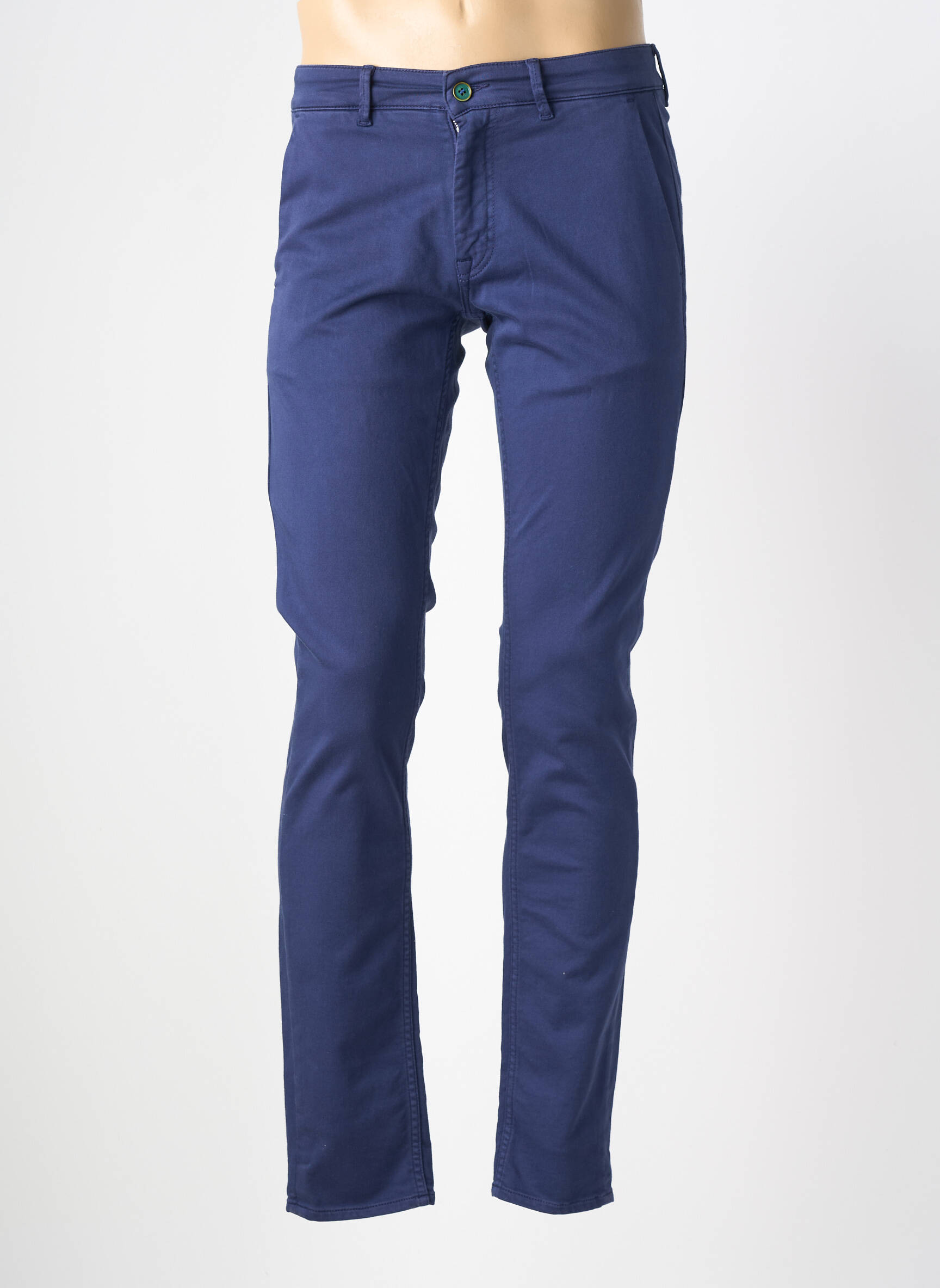 Pantalon chino elasticitate mărime normală albastru SERGE BLANCO bărbat