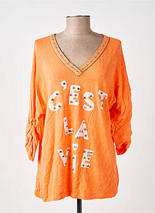 Tricou mâneci lungi mâneci lungi portocalie NEW COLLECTION femeie