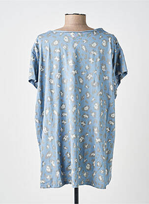 Tricou croială dreaptă mâneci scurte albastru NEW COLLECTION femeie