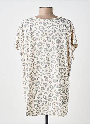 Tricou croială dreaptă mâneci scurte bej NEW COLLECTION femeie