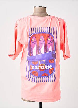 Tricou croială dreaptă mâneci scurte roz POHÊME femeie