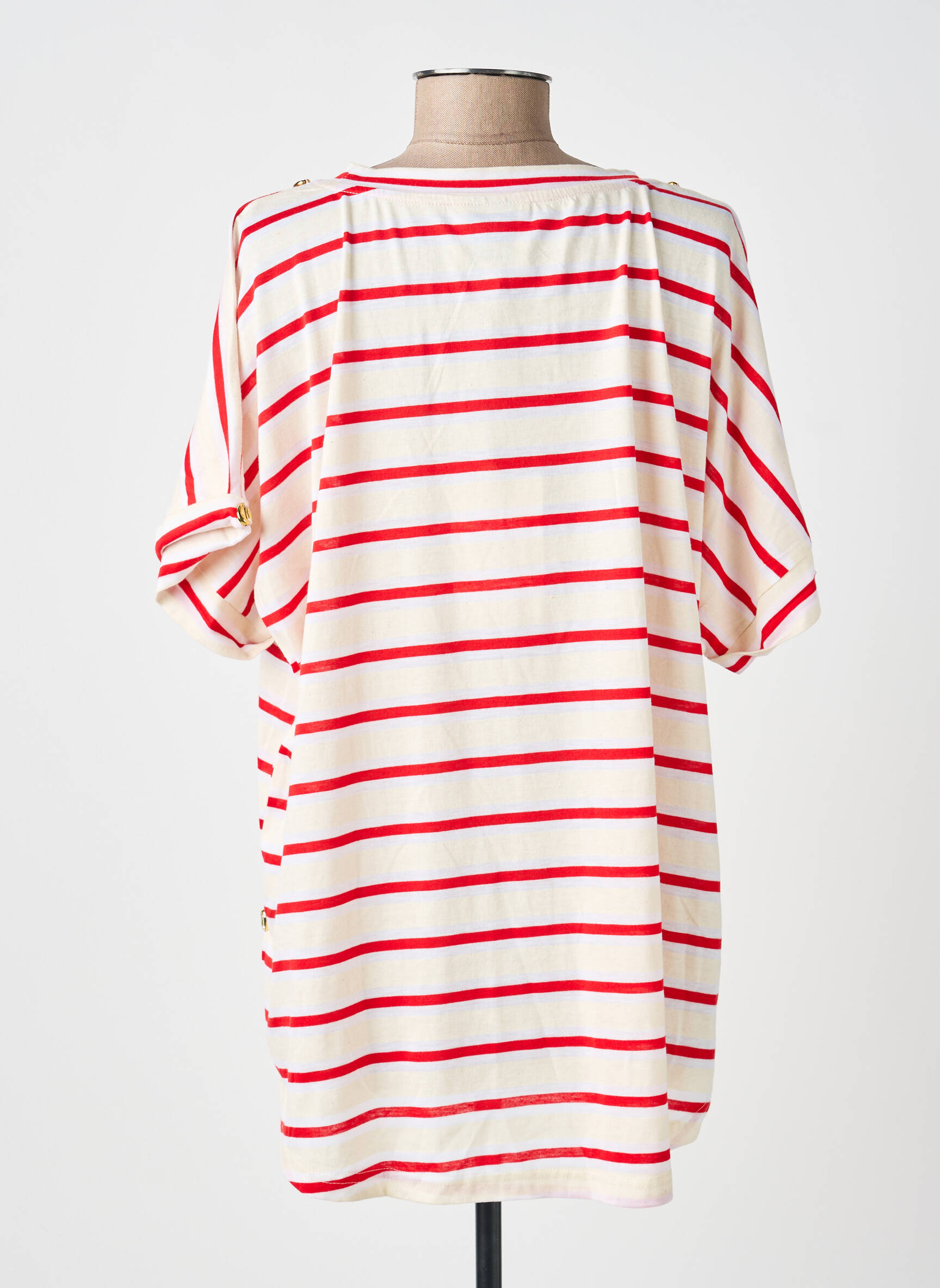 Tricou croială dreaptă mâneci scurte roșu MAISON LIPANOÏ femeie