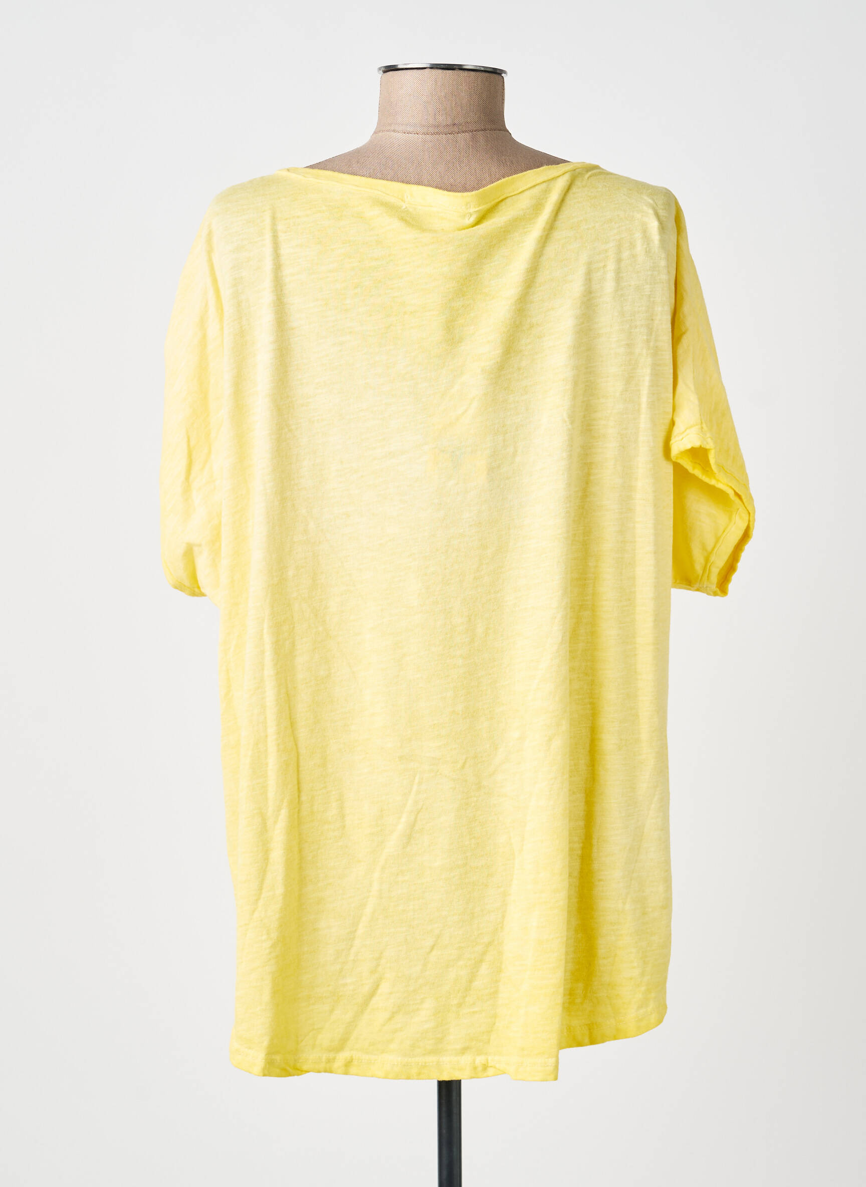 Tricou guler în v mâneci scurte galben B2B BY SANDCO femeie