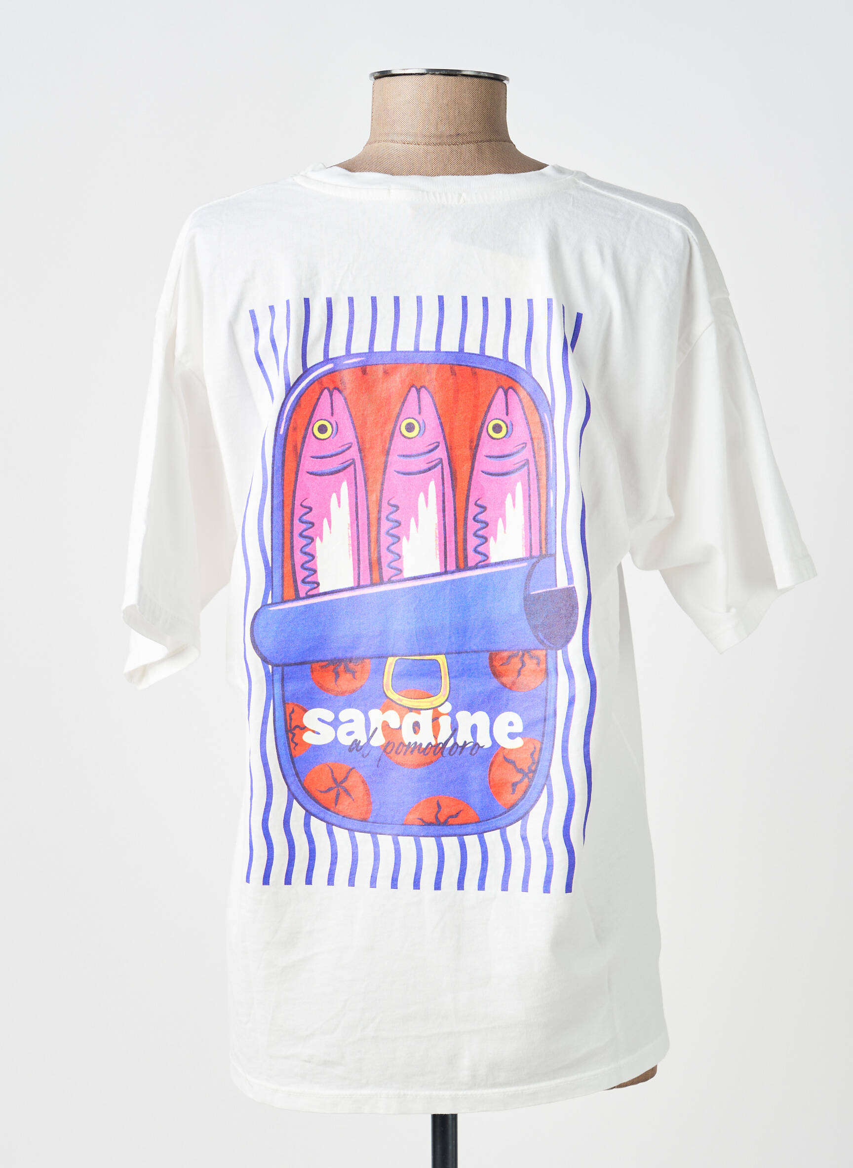 Tricou croială dreaptă mâneci scurte alb POHÊME femeie