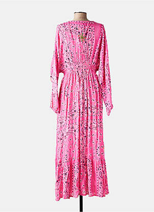 Rochie lungă mâneci lungi mâneci lungi roz GOLD&SILVER PARIS femeie