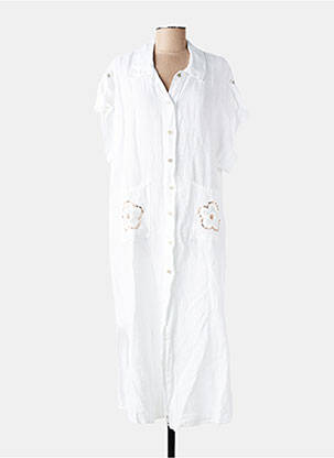 Rochie lungă mâneci scurte mâneci scurte alb COUTUREVE femeie