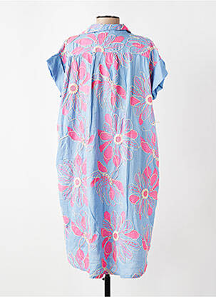 Rochie midi mâneci scurte mâneci scurte albastru BIANCA femeie