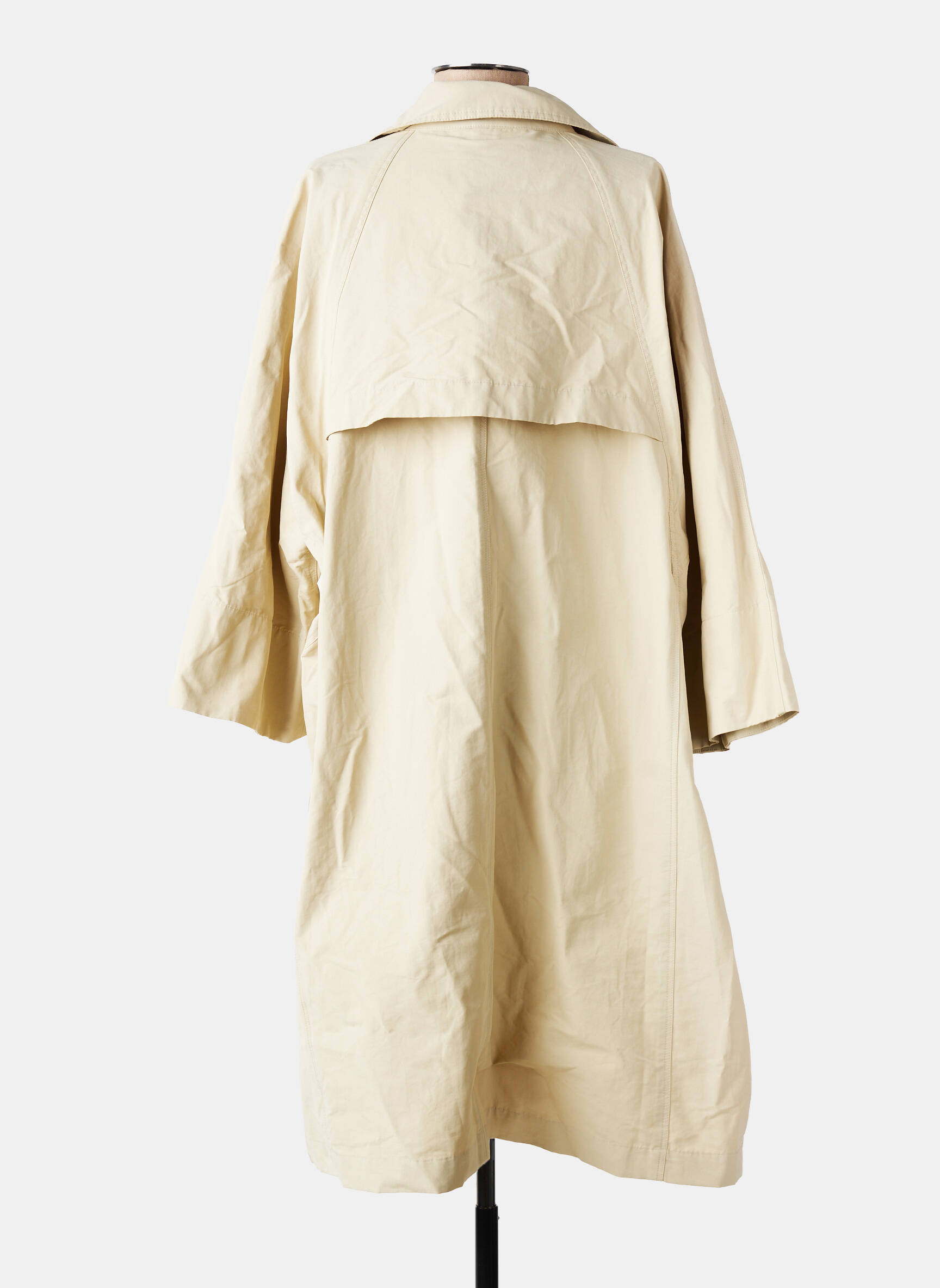 Trench țesătură poplin fără glugă bej WIYA femeie