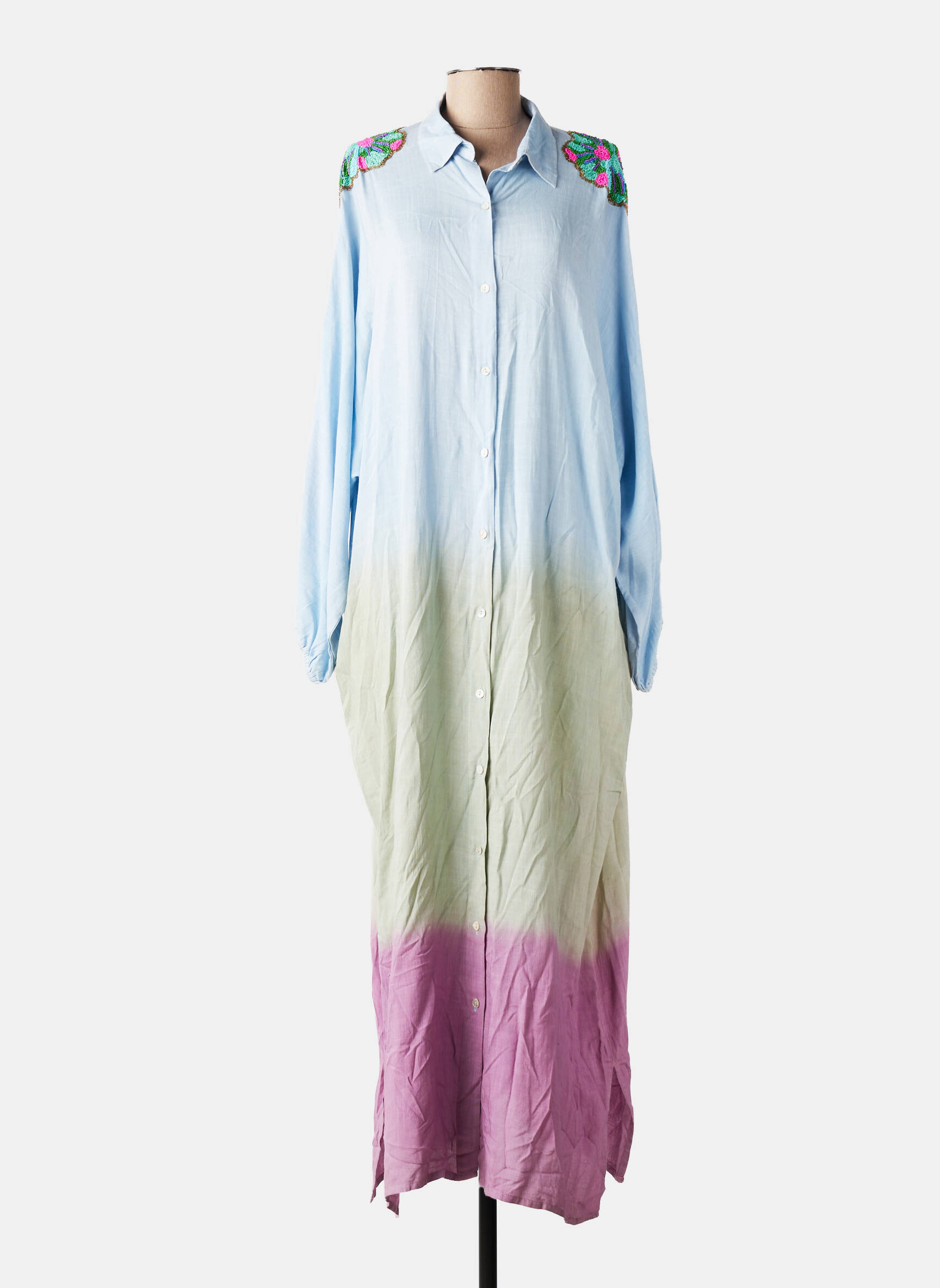Rochie lungă mâneci lungi mâneci lungi violet BIANCA femeie