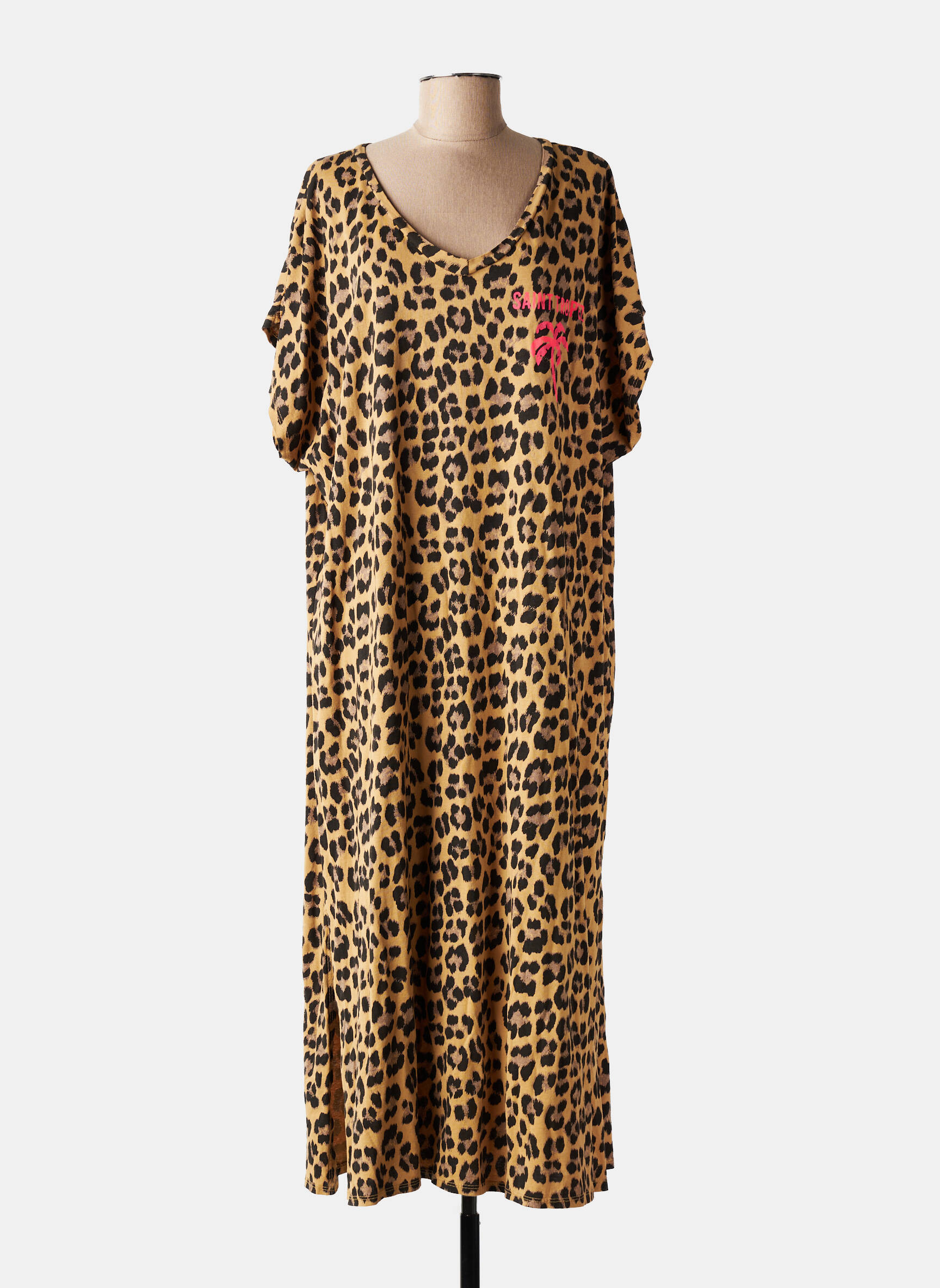 Rochie lungă mâneci scurte mâneci scurte maro SISSI FASHION femeie