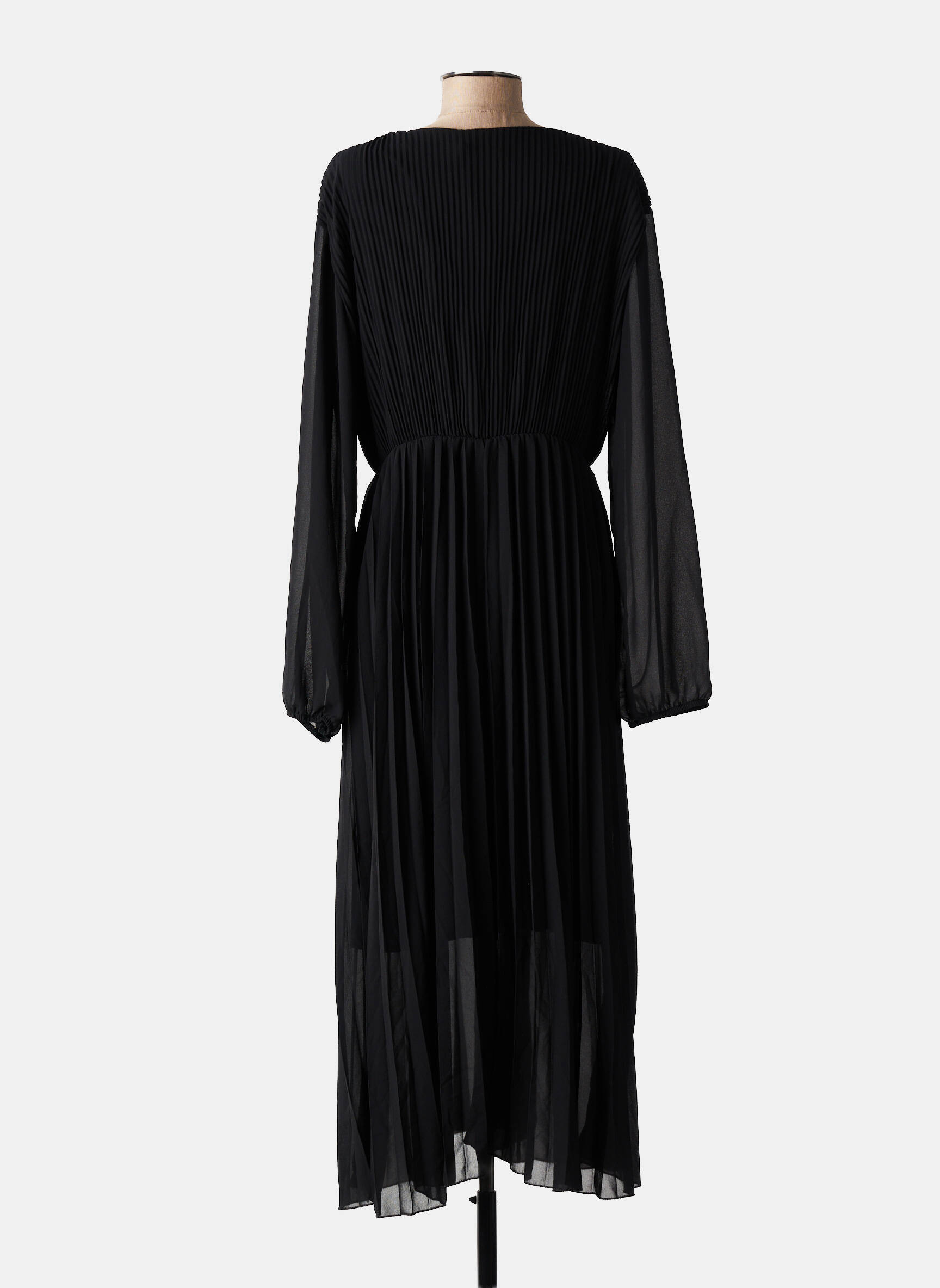 Rochie lungă mâneci lungi mâneci lungi negru C'MELODIE femeie