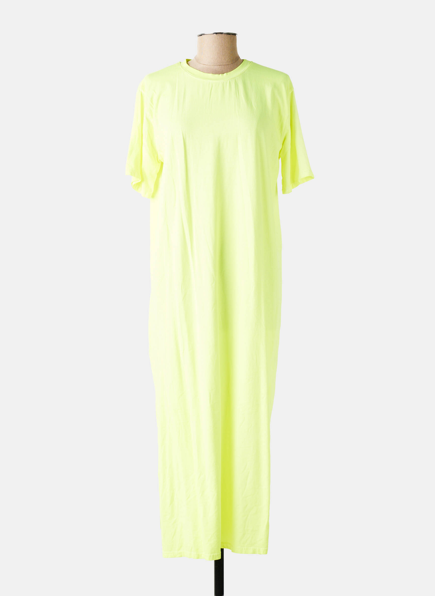 Rochie lungă mâneci scurte mâneci scurte galben FARFALLA femeie