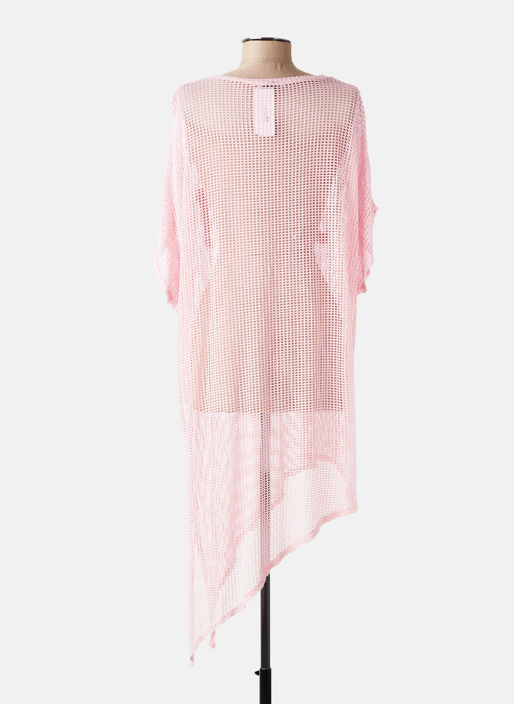 Tunică mâneci scurte ușoară și transparentă roz NEW COLLECTION femeie