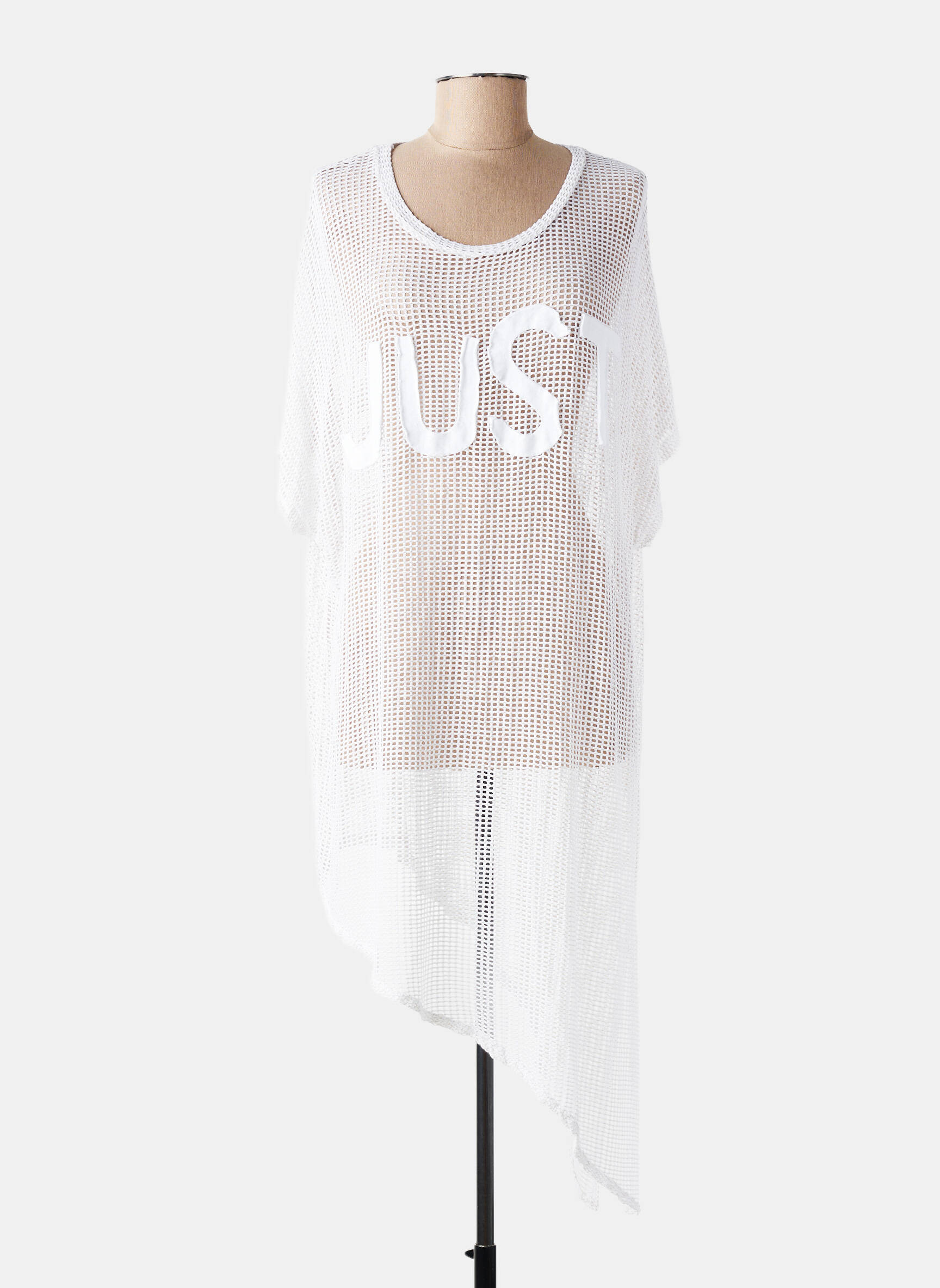 Tunică mâneci scurte ușoară și transparentă alb NEW COLLECTION femeie