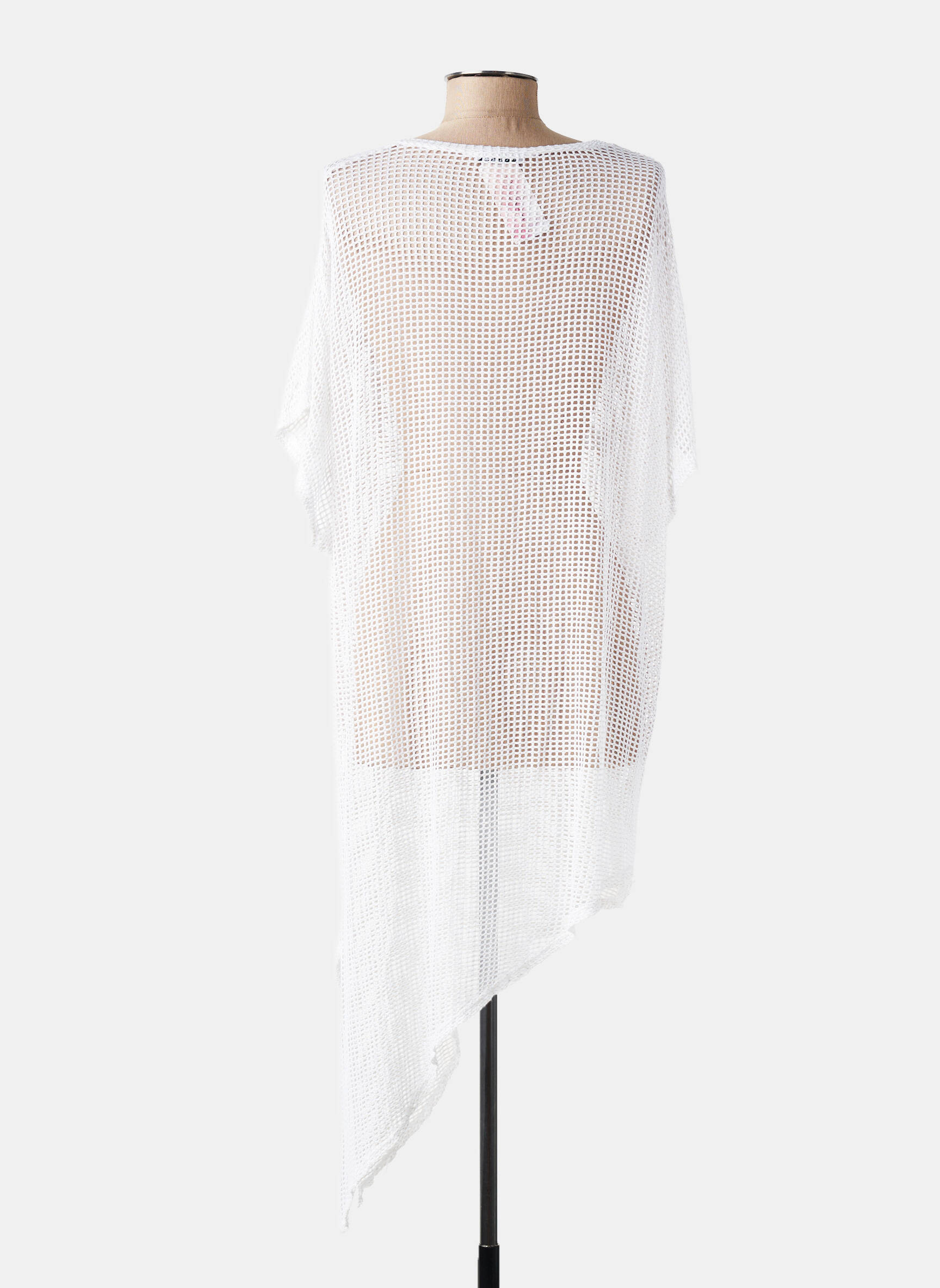 Tunică mâneci scurte ușoară și transparentă alb NEW COLLECTION femeie