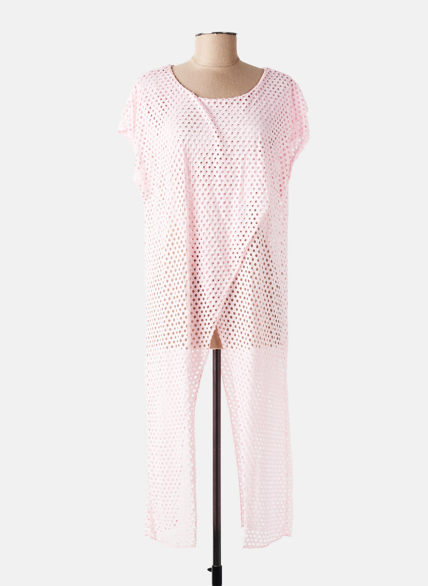 Tunică mâneci scurte ușoară și transparentă roz NEW COLLECTION femeie