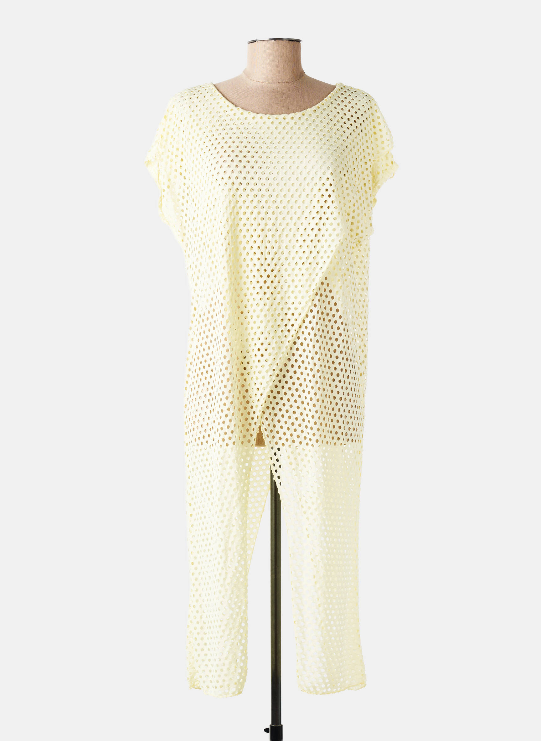 Tunică mâneci scurte ușoară și transparentă galben NEW COLLECTION femeie