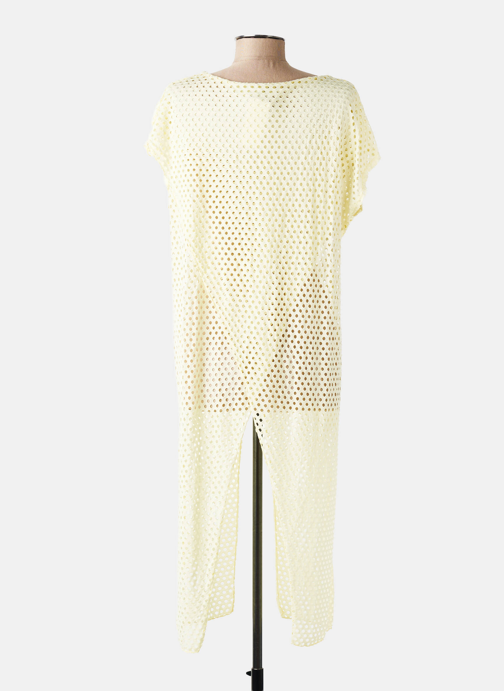 Tunică mâneci scurte ușoară și transparentă galben NEW COLLECTION femeie
