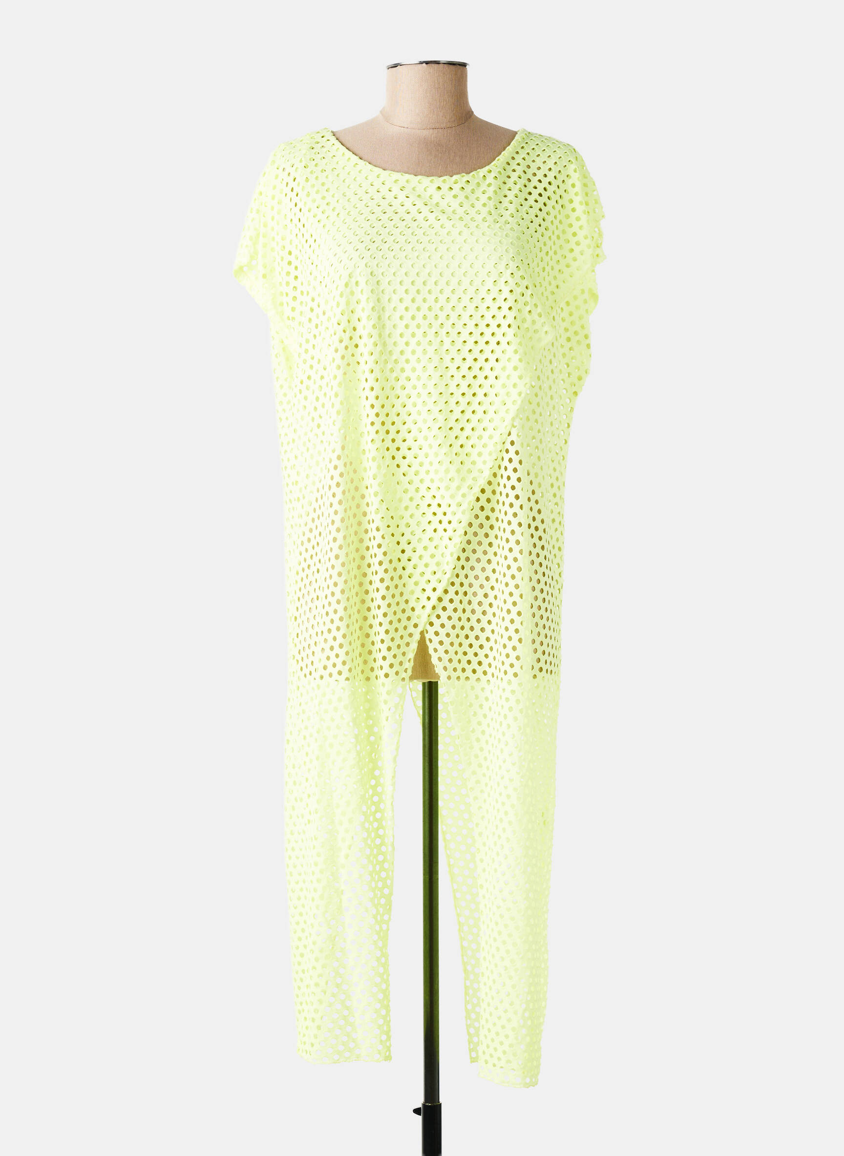 Tunică mâneci scurte ușoară și transparentă galben închis NEW COLLECTION femeie