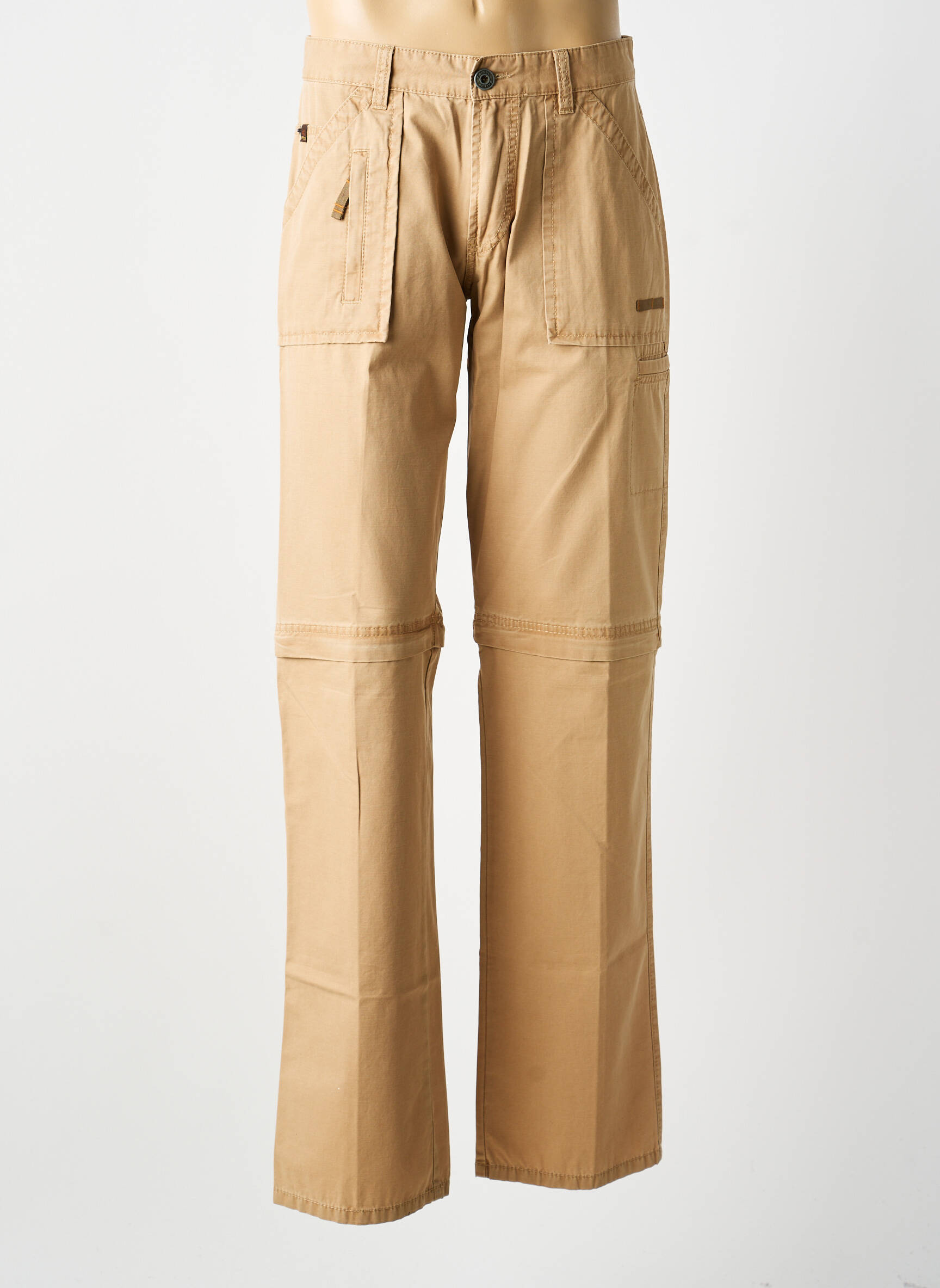 Pantalon drept țesătură poplin mărime normală bej CAMEL ACTIVE bărbat