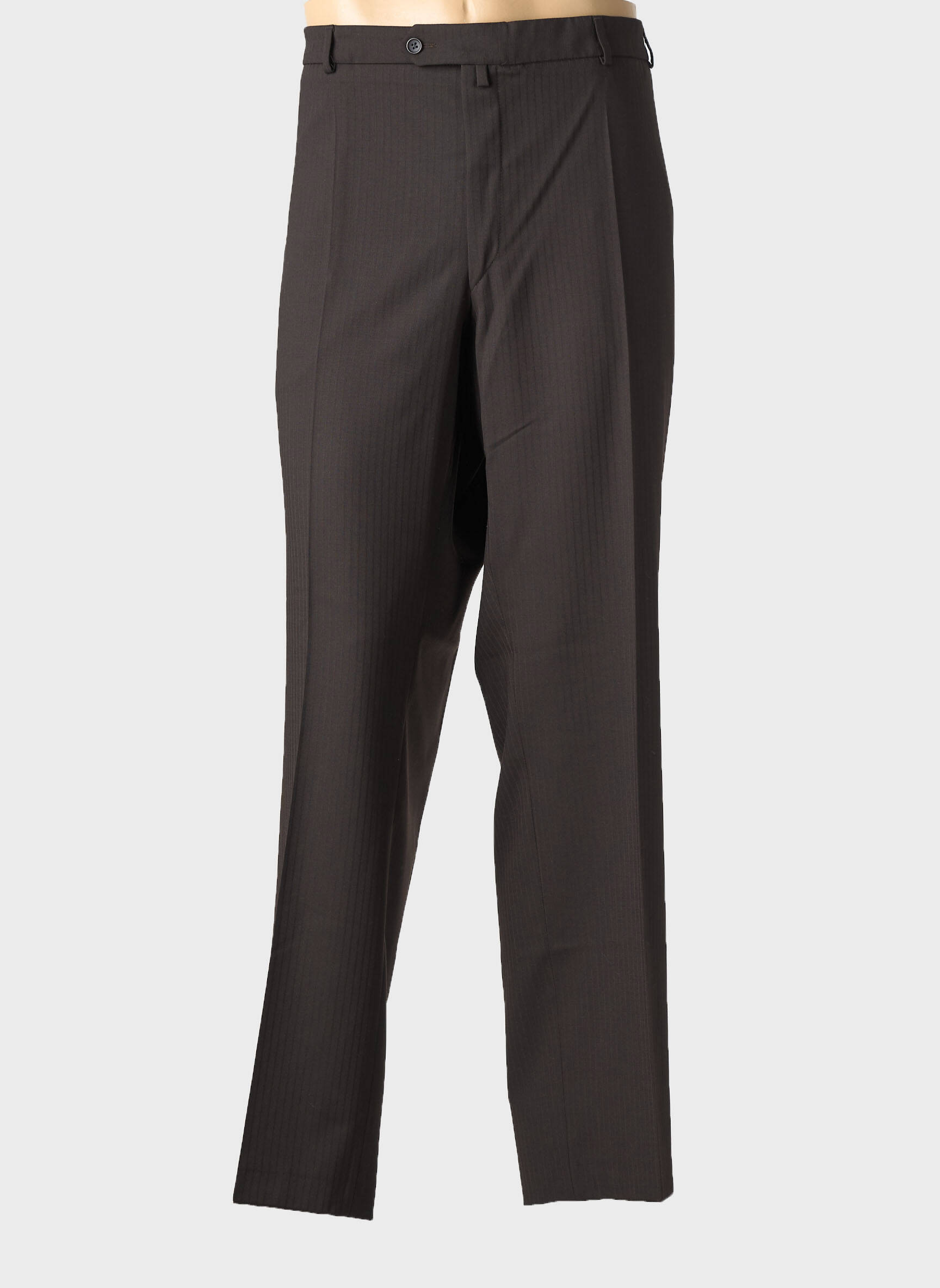 Pantalon drept talie cu cleme mărime normală maro KLOTZ bărbat