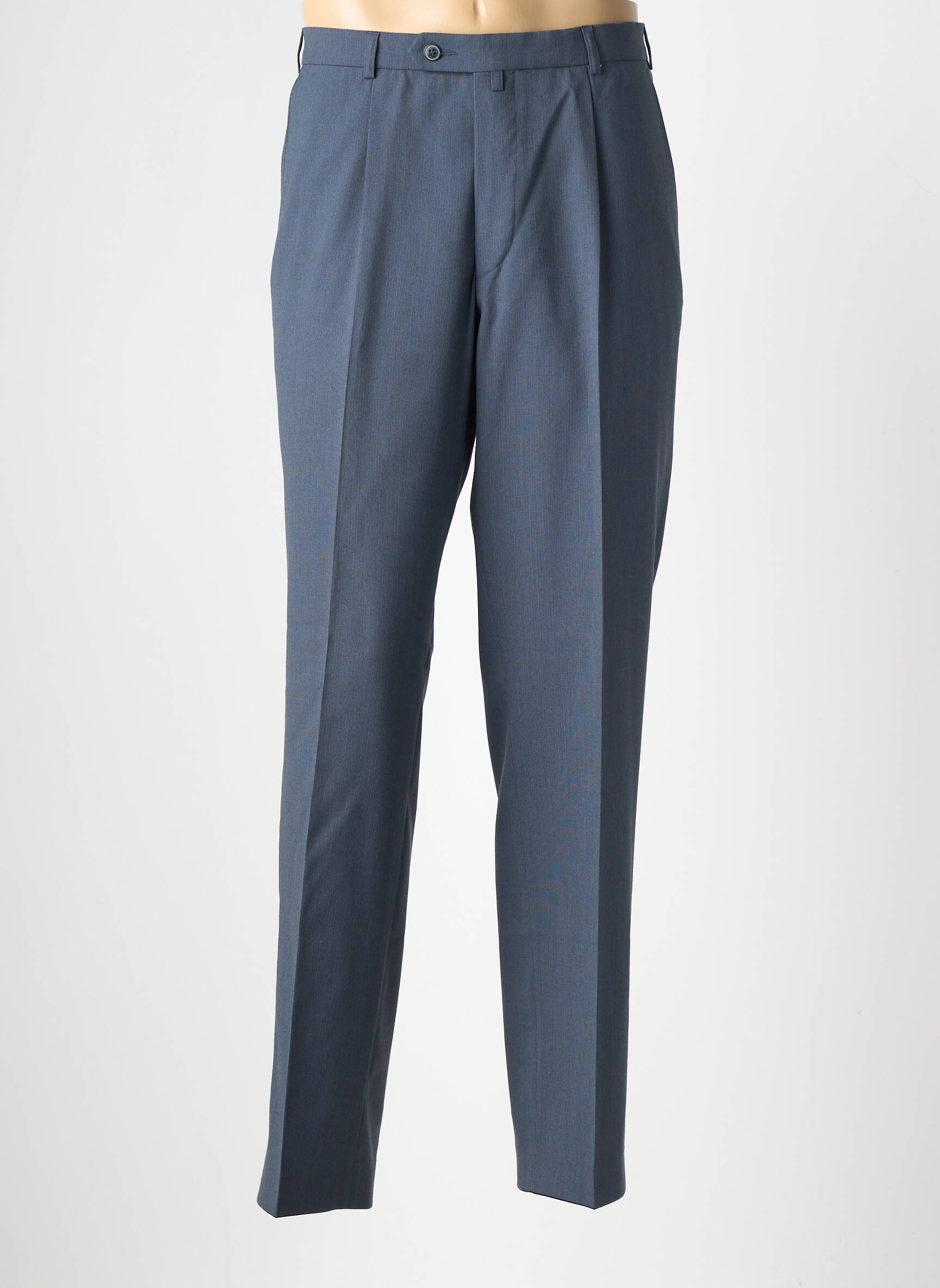 Pantalon slim talie cu cleme talie joasă albastru DIGEL bărbat