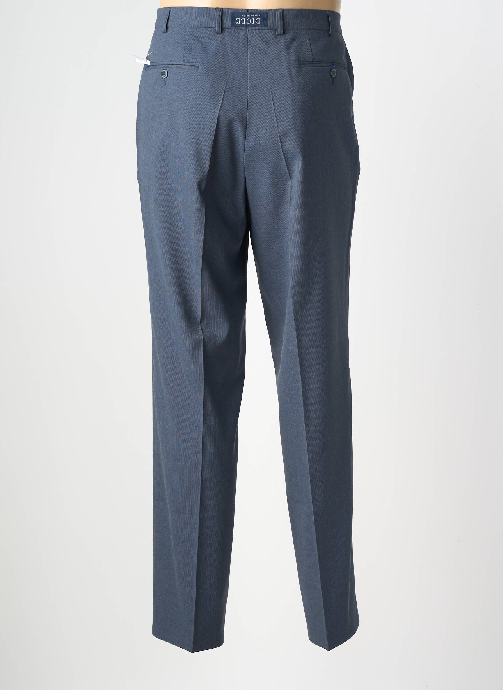 Pantalon slim talie cu cleme talie joasă albastru DIGEL bărbat