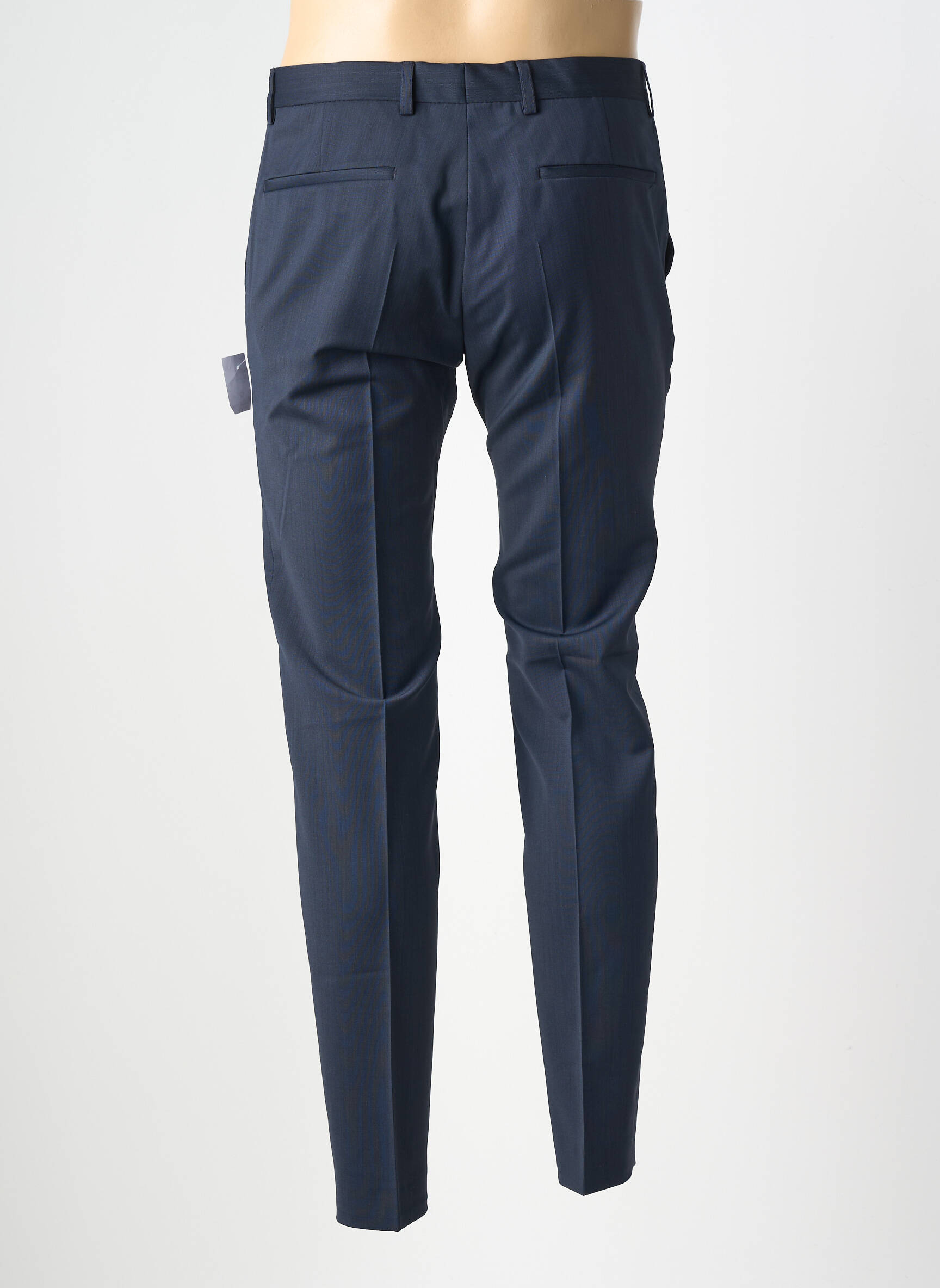 Pantalon slim talie cu cleme mărime normală albastru BENVENUTO bărbat