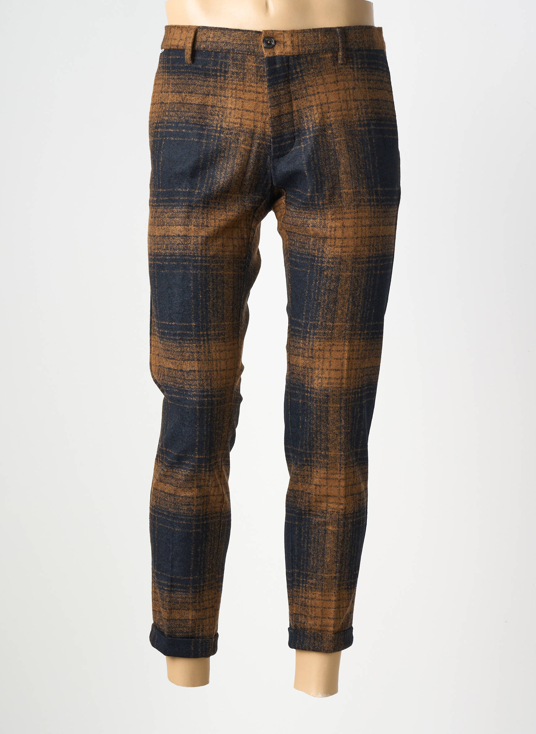 Pantalon slim talie cu cleme mărime normală maro AT.P.CO bărbat