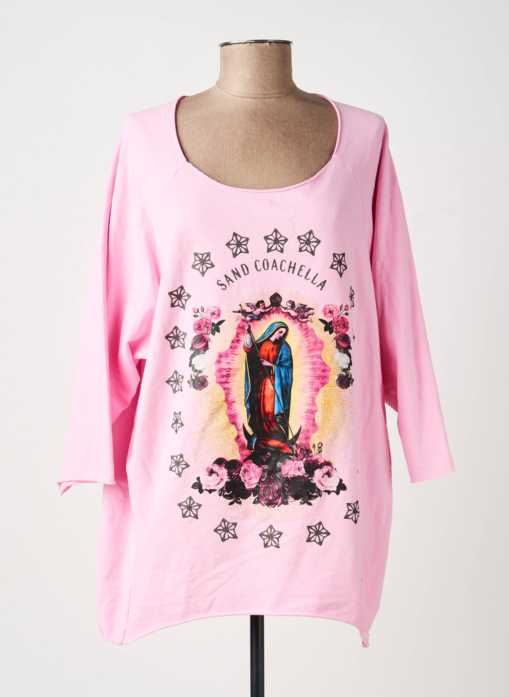 Tricou mâneci 3/4 mâneci 3/4 roz B2B BY SANDCO femeie