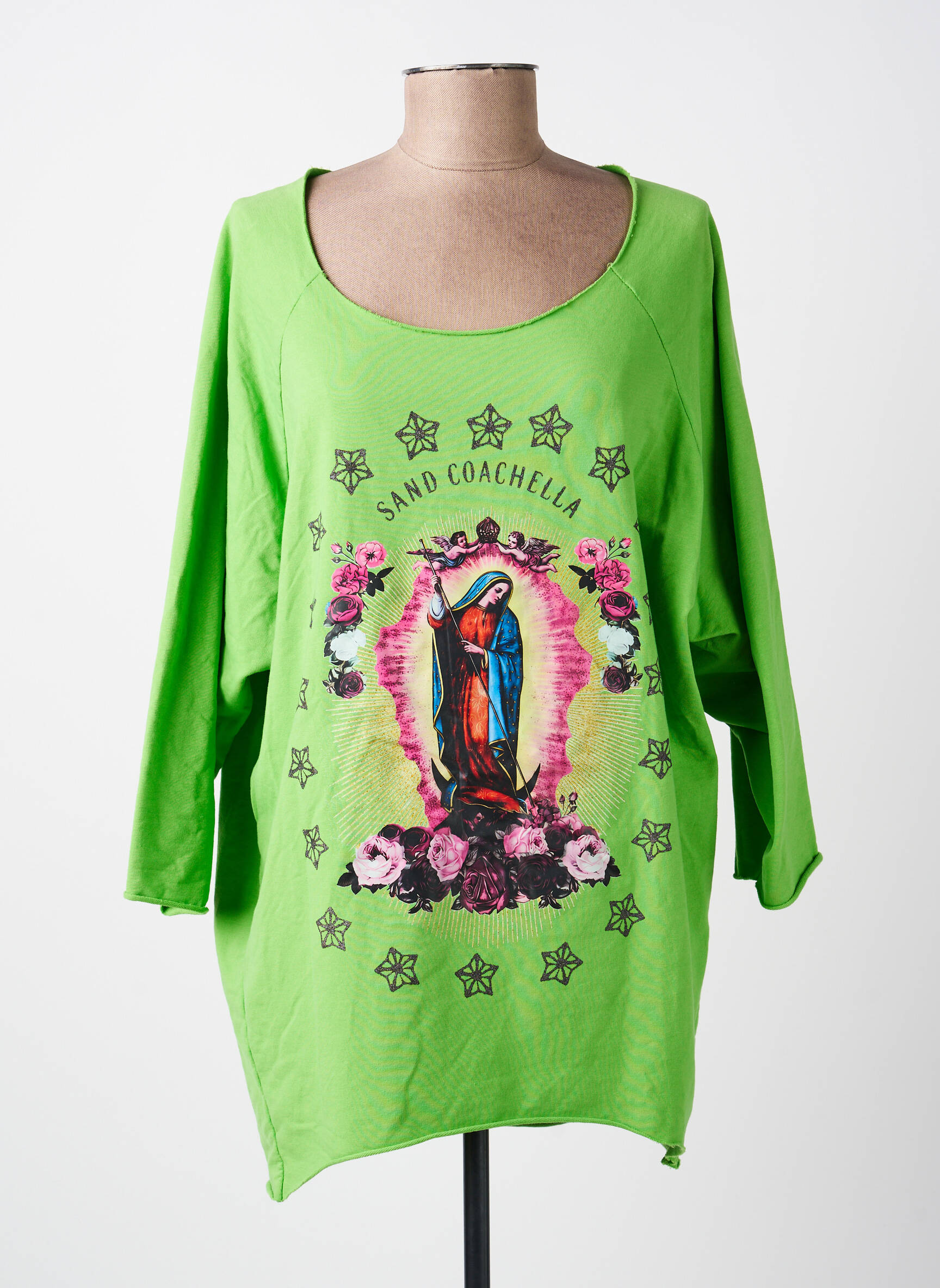 Tricou mâneci 3/4 mâneci 3/4 verde B2B BY SANDCO femeie