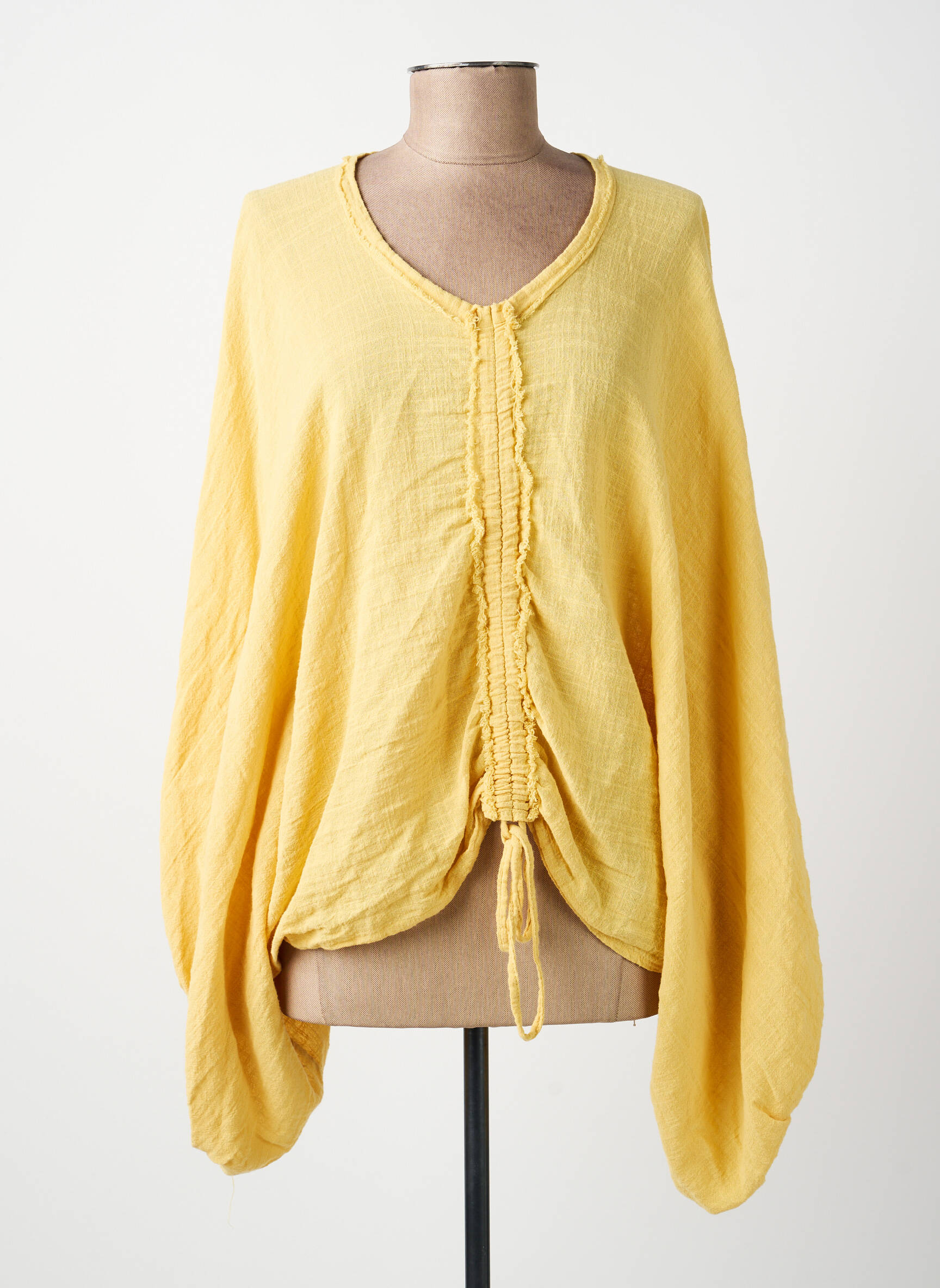 Top guler rotund mâneci lungi galben FOR HER PARIS femeie