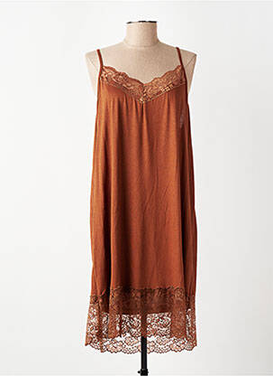 Jupon/fond de rochie broderie maro E&F femeie