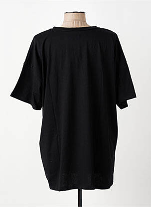 Tricou croială dreaptă mâneci scurte negru E&F femeie