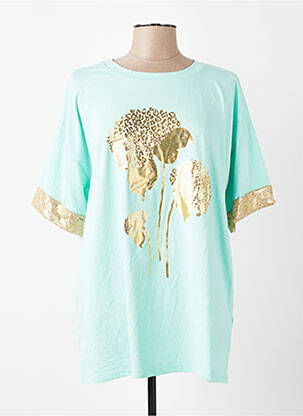 Top elasticitate mâneci 3/4 verde NEW COLLECTION femeie