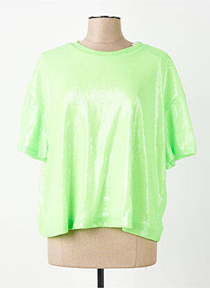 Top croială fluidă mâneci scurte verde AMY&CLO femeie