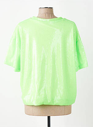 Top croială fluidă mâneci scurte verde AMY&CLO femeie