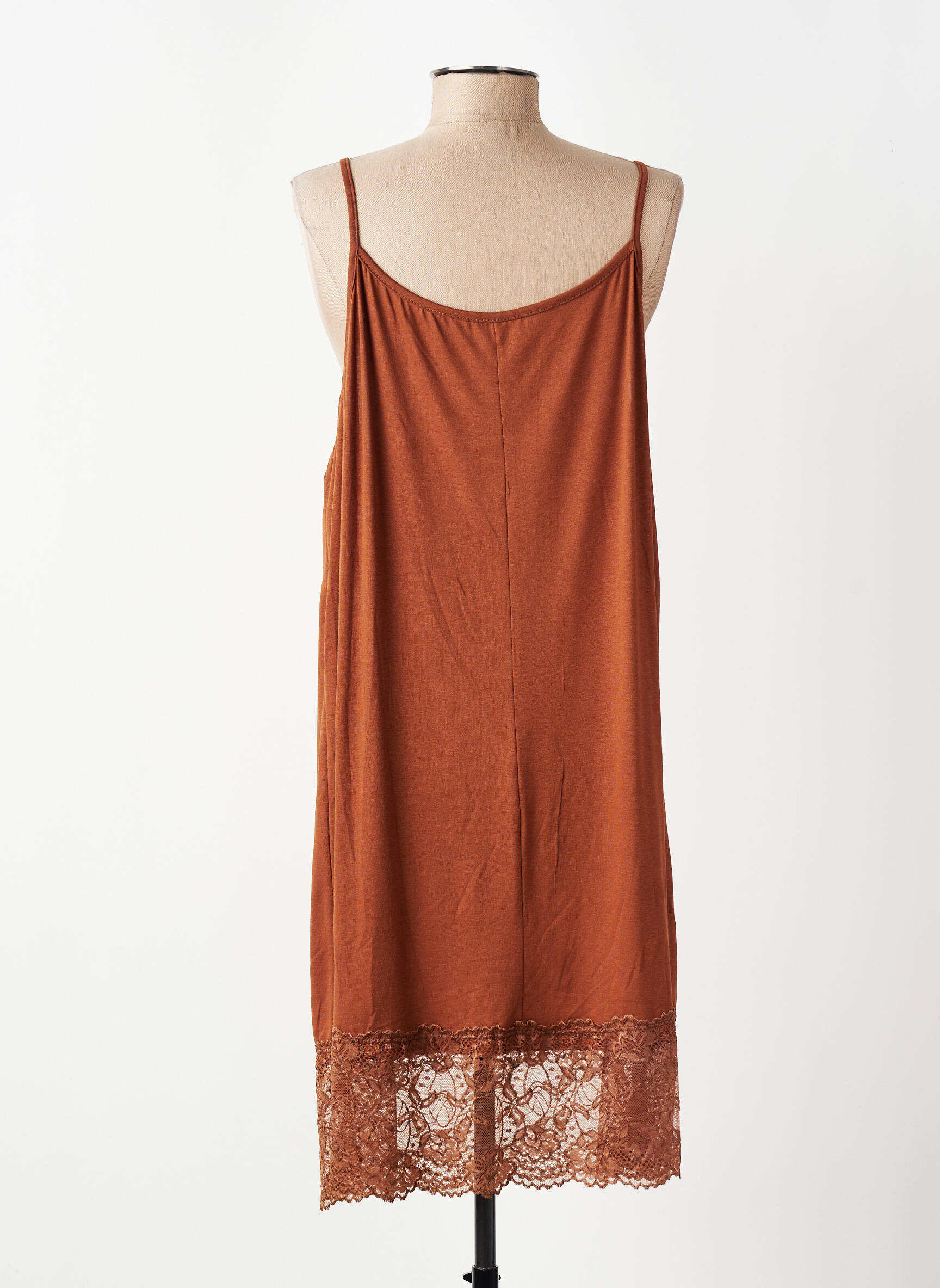 Jupon/fond de rochie broderie maro E&F femeie