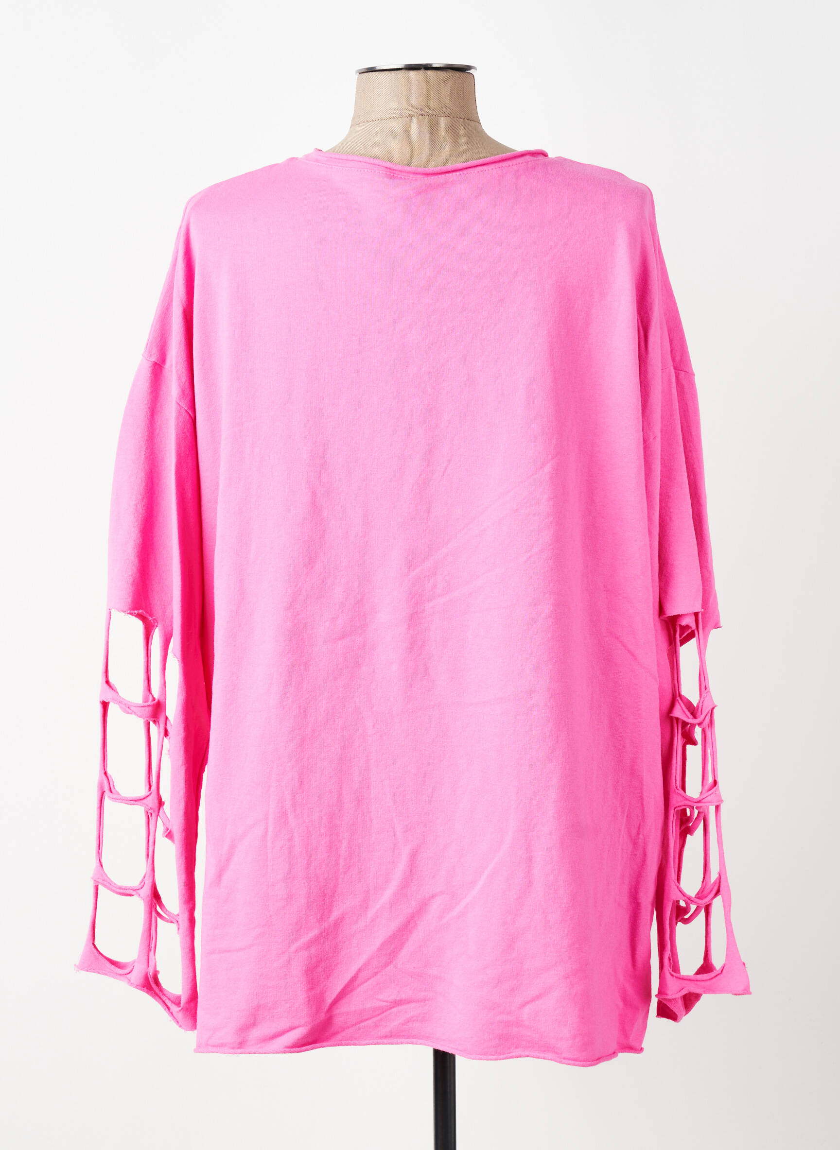 Top elasticitate mâneci lungi roz E&F femeie