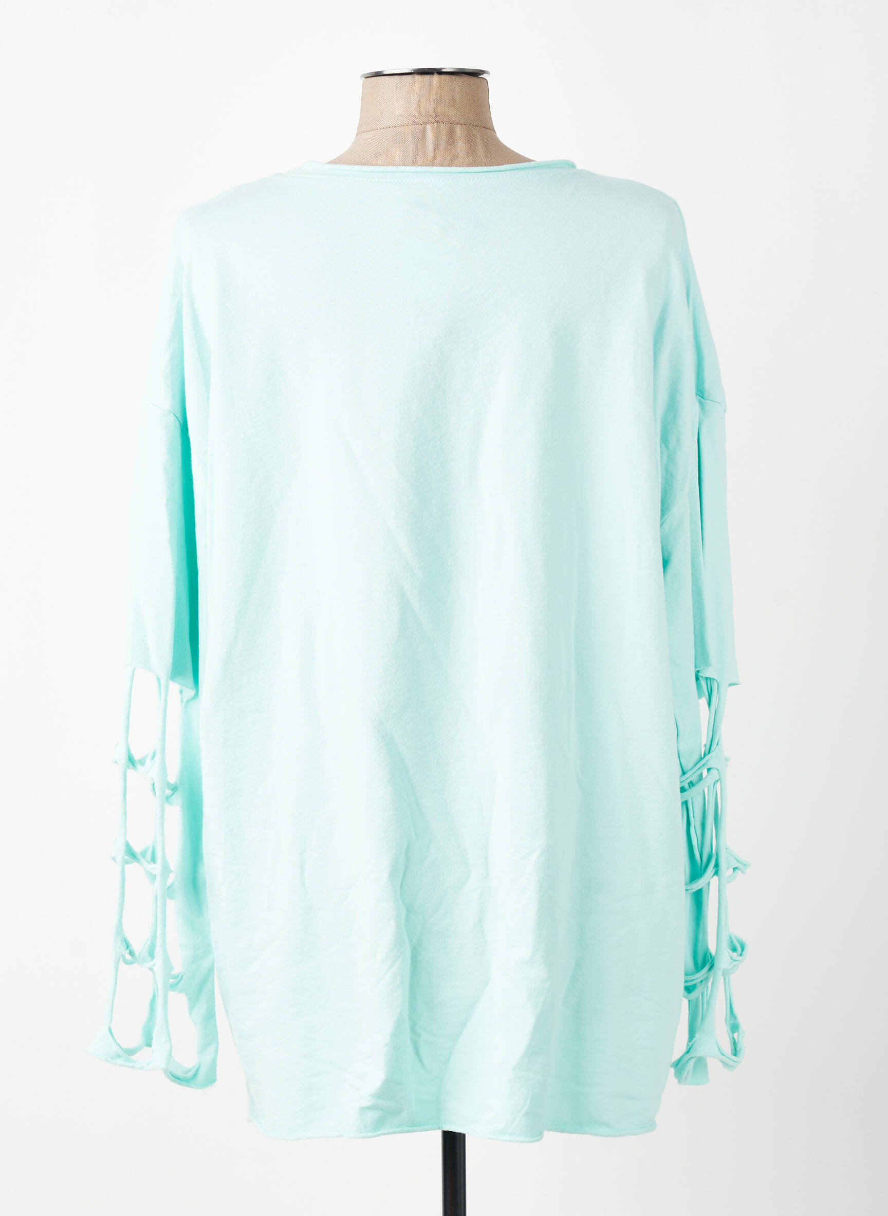 Top elasticitate mâneci lungi verde E&F femeie