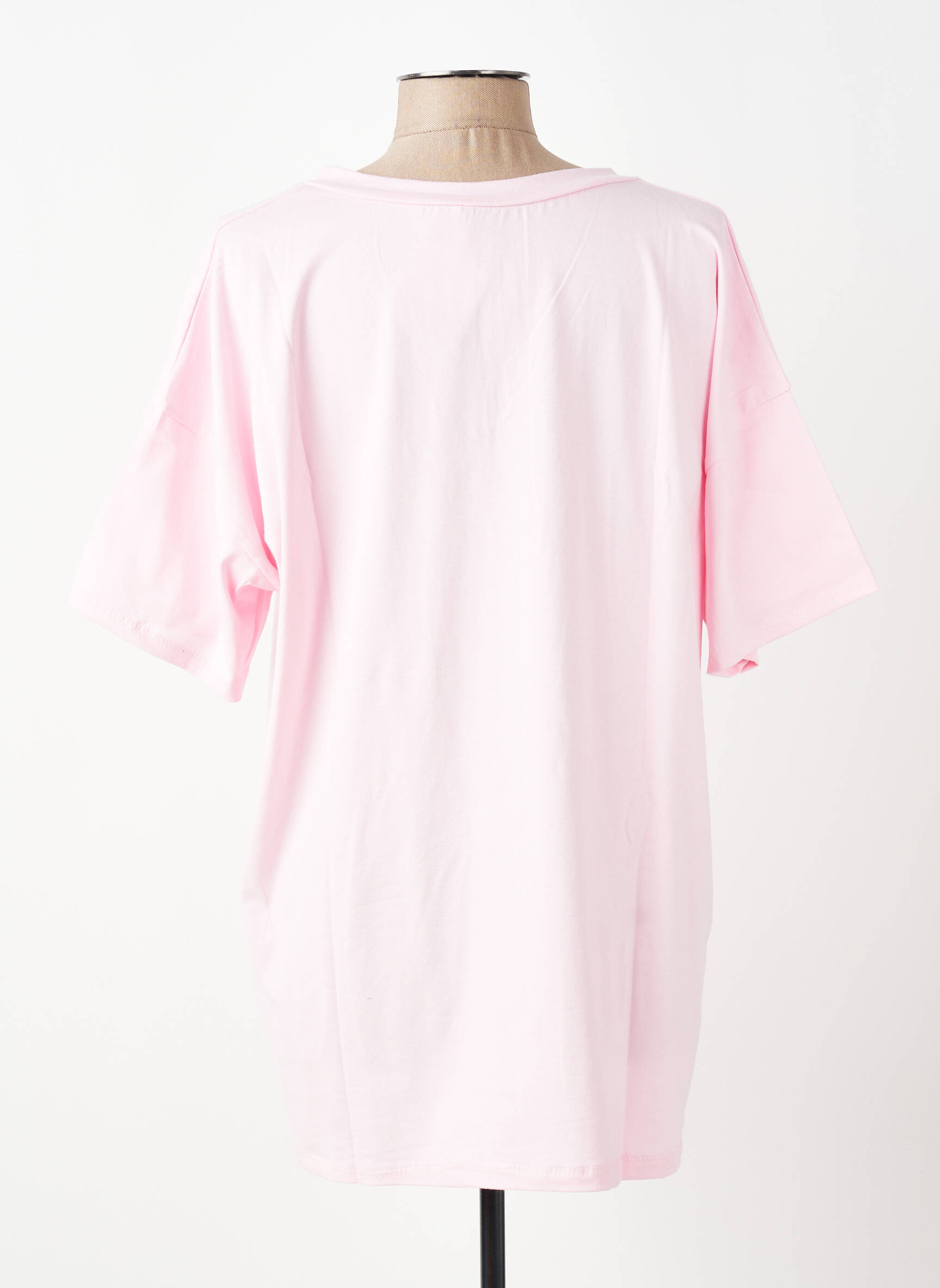 Tricou croială dreaptă mâneci scurte roz E&F femeie
