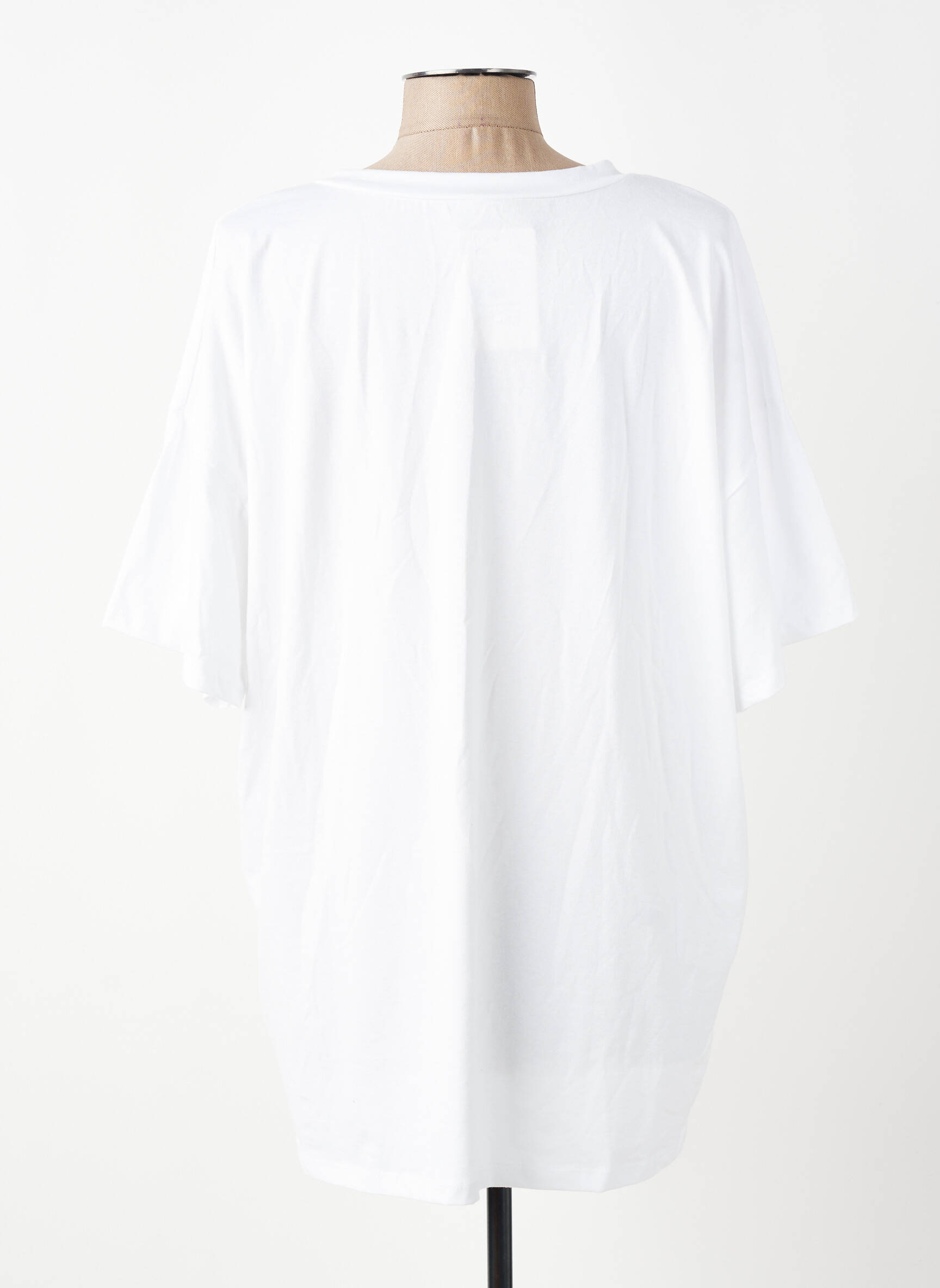 Tricou croială dreaptă mâneci scurte alb E&F femeie