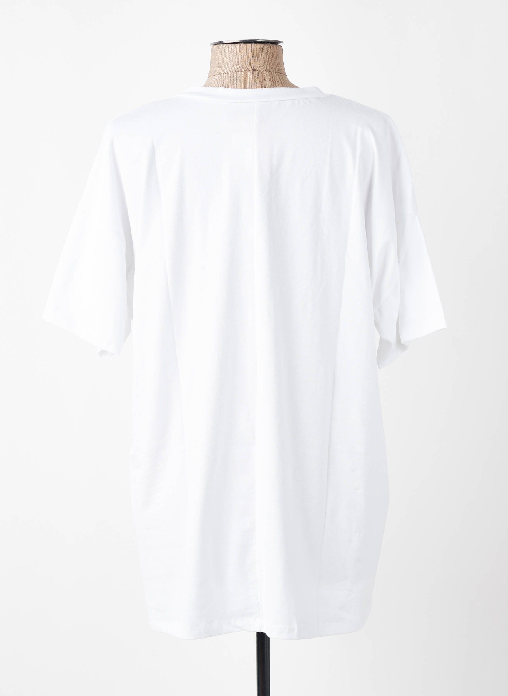 Tricou croială dreaptă mâneci scurte alb E&F femeie
