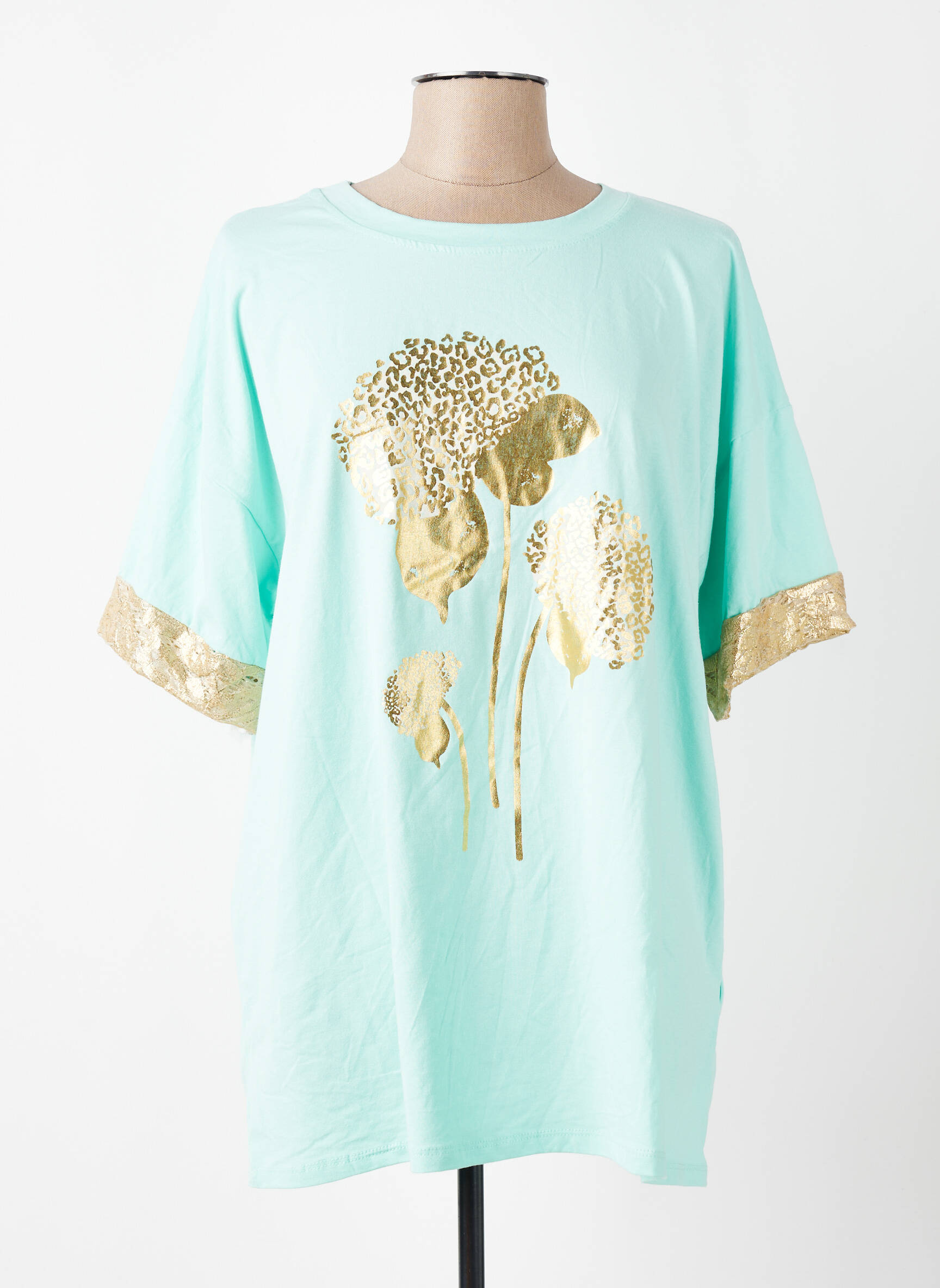 Top elasticitate mâneci 3/4 verde NEW COLLECTION femeie