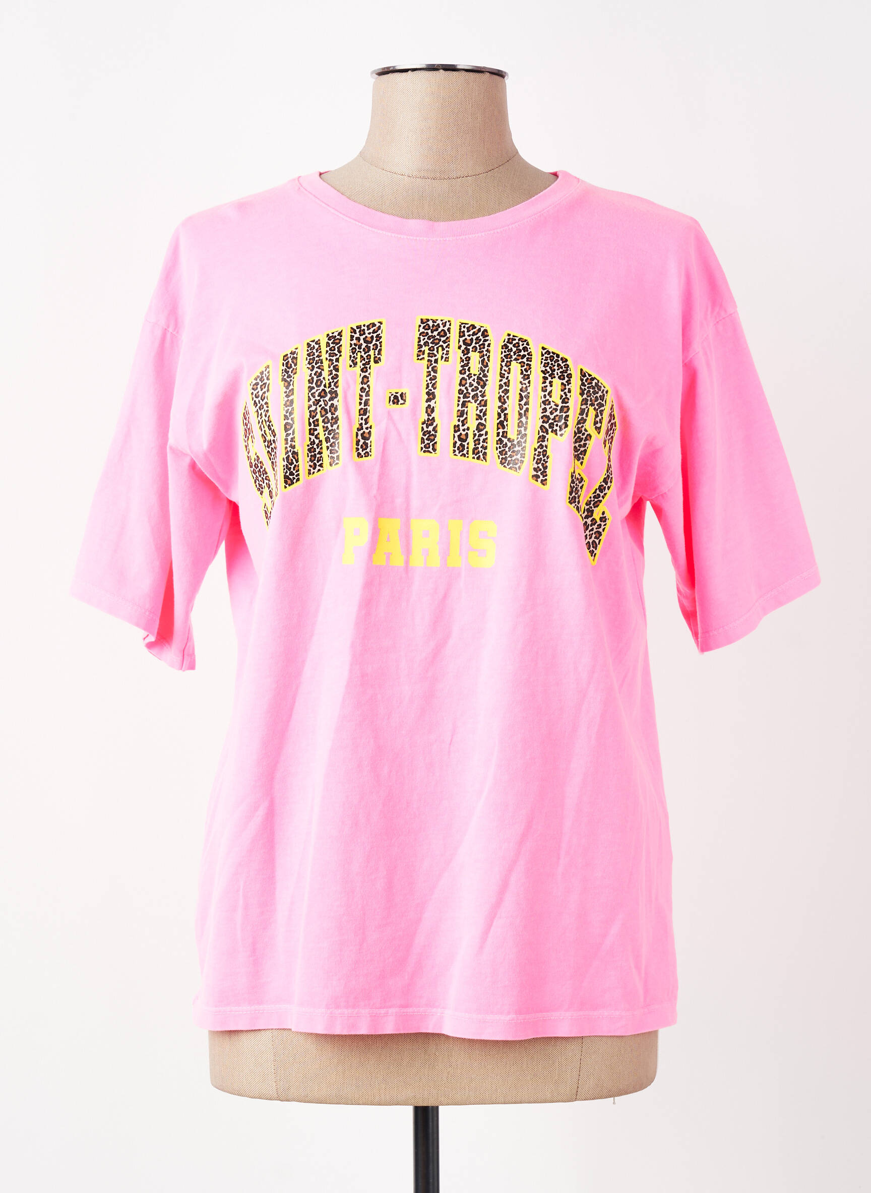 Tricou serigrafie mâneci scurte roz MOOIJ femeie