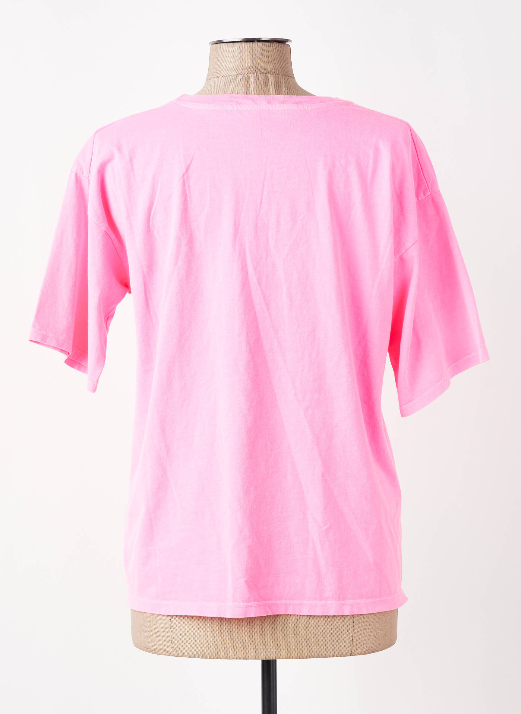 Tricou serigrafie mâneci scurte roz MOOIJ femeie