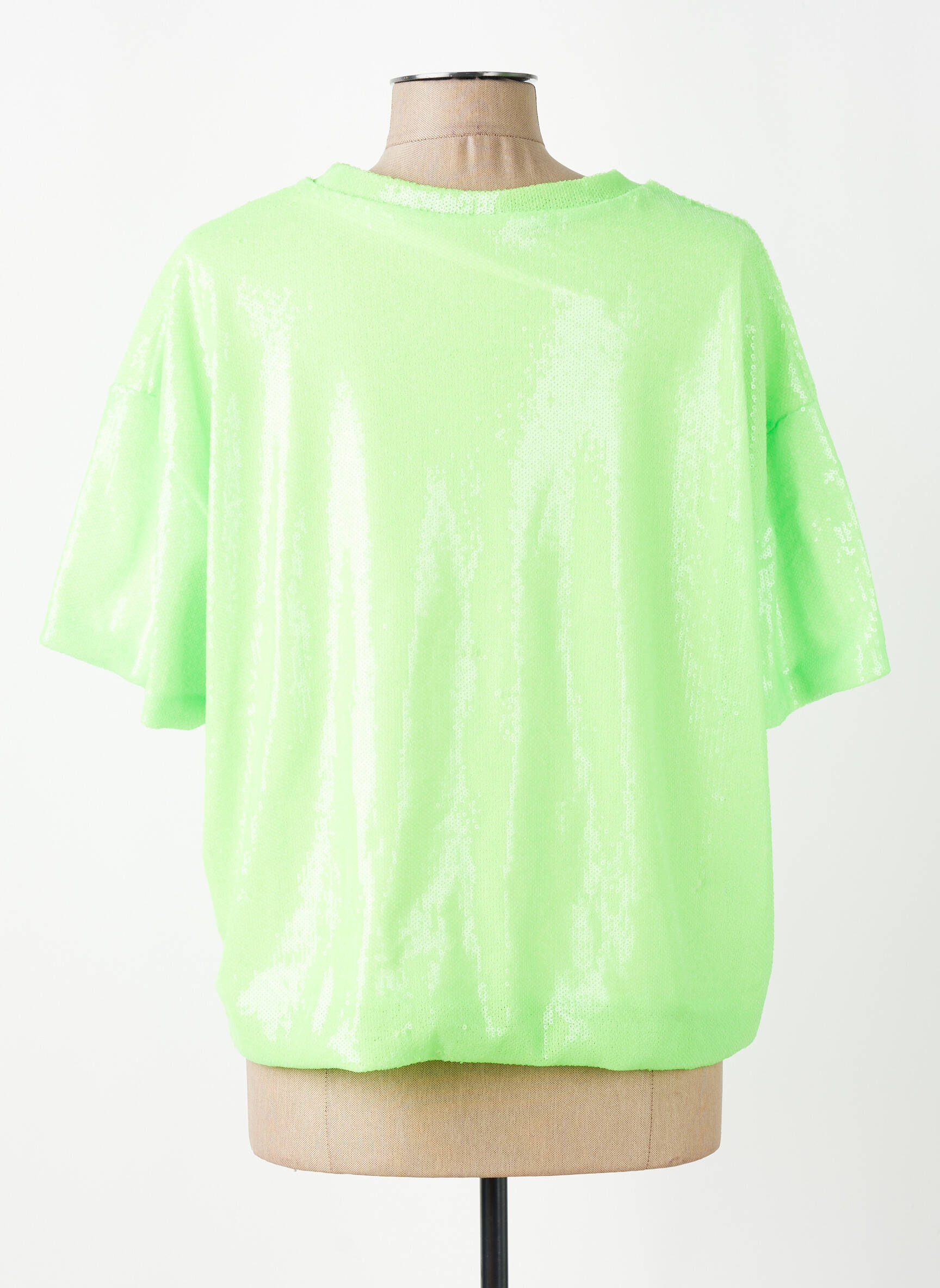Top croială fluidă mâneci scurte verde AMY&CLO femeie